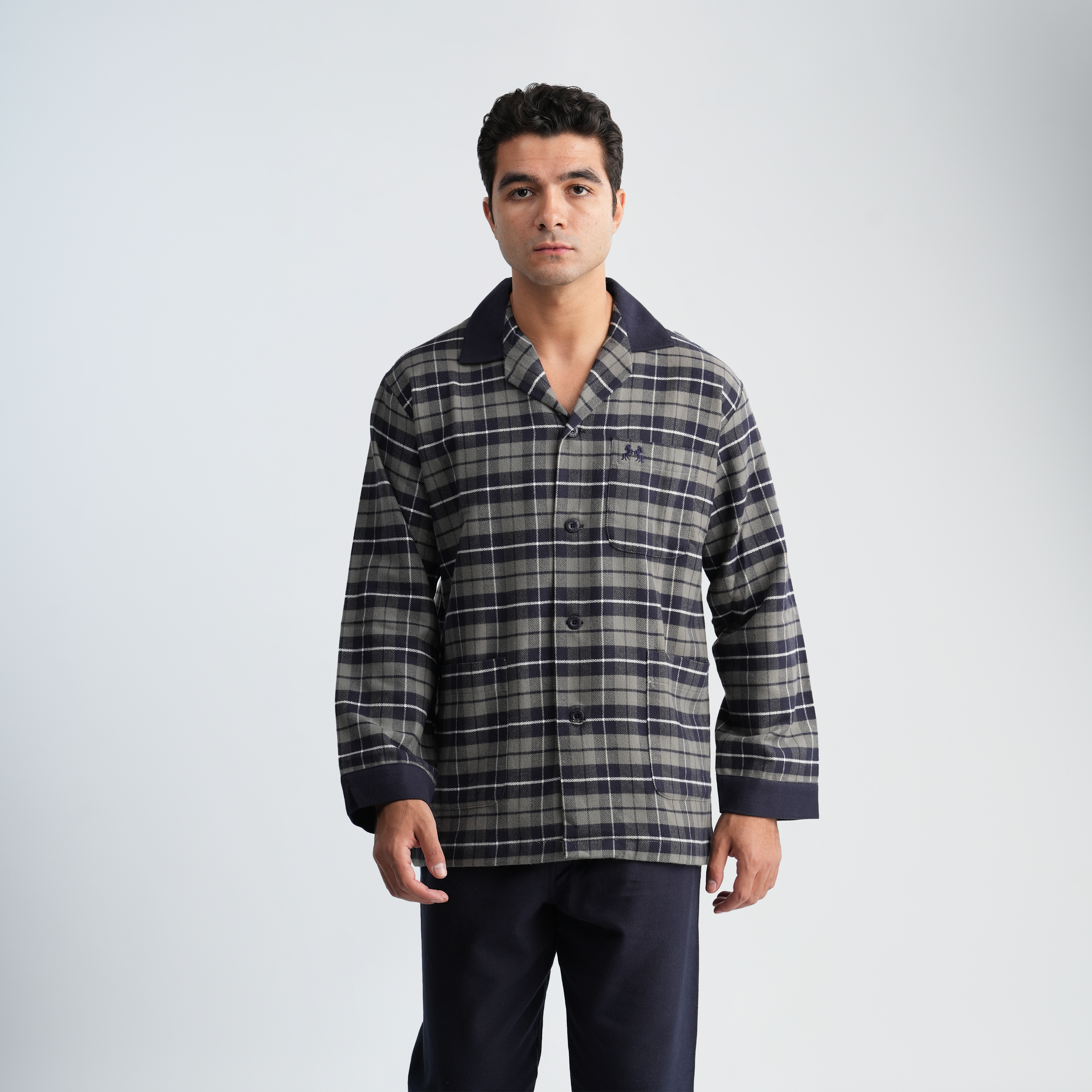 Navy*Grey Pajama Set-MPJLC127 Main image