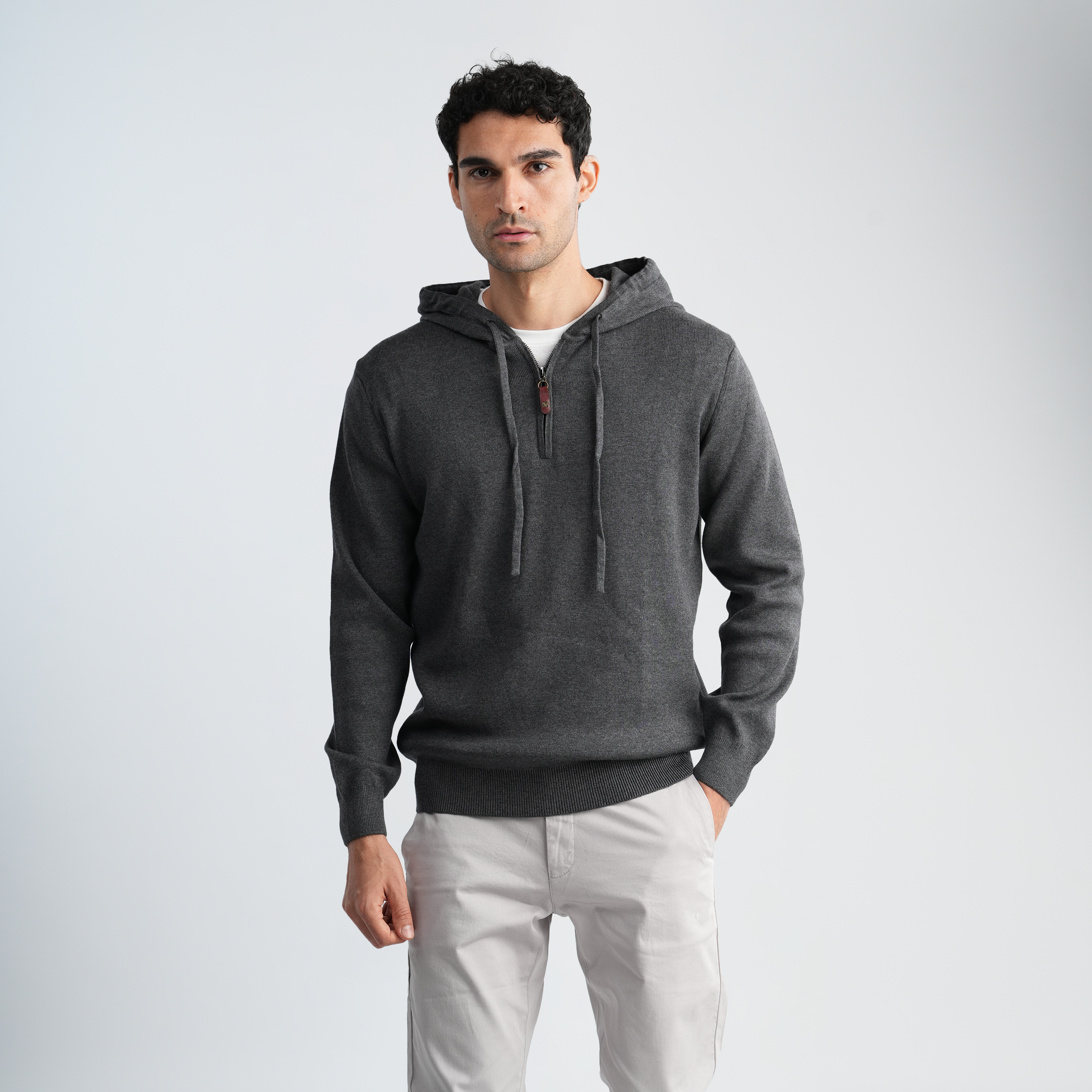 Men's Grey Hoodie-MPLFSH-28