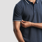 Men's short sleeve navy polo-MPO-94s - Naga Homme