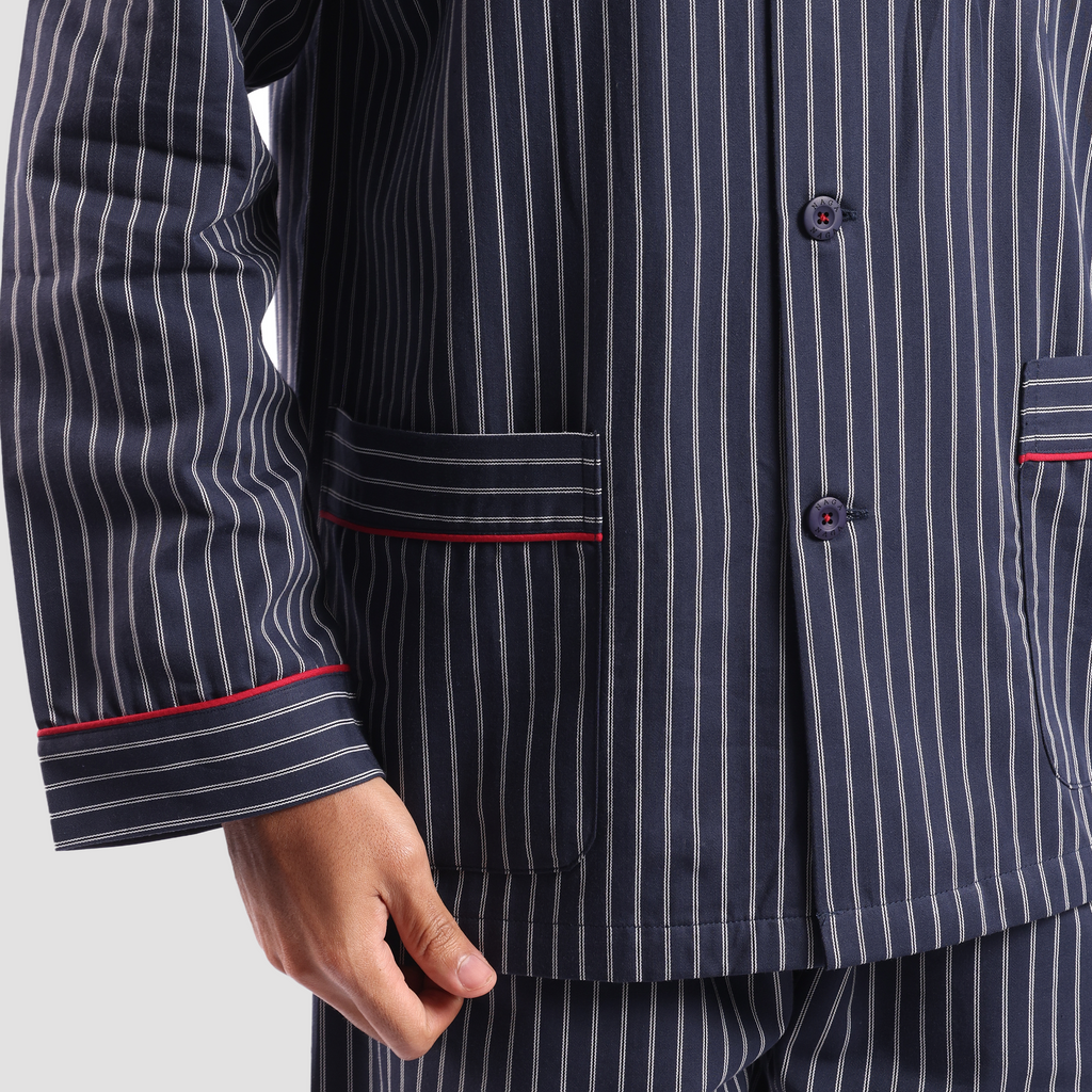 Strip Navy*White Classic Pajama(152) - Naga Homme