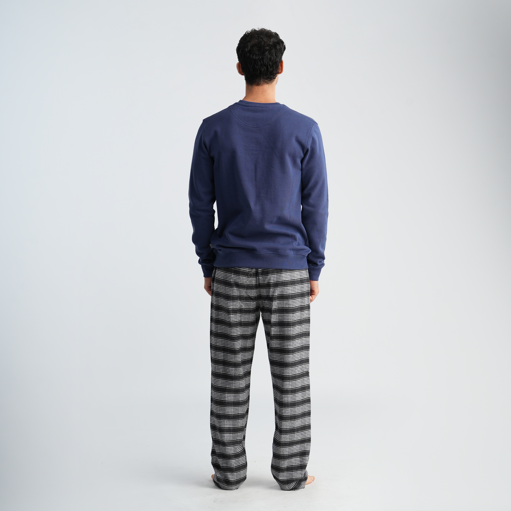 Men's Navy Stripe Pajama Set-MPJL175
