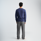 Men's Navy Stripe Pajama Set-MPJL175