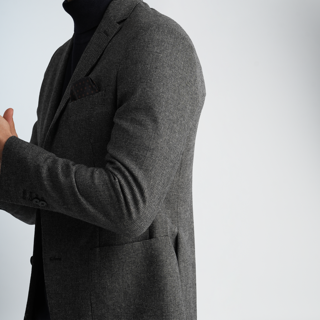 Dark Grey Wool Blazer-MJKC418