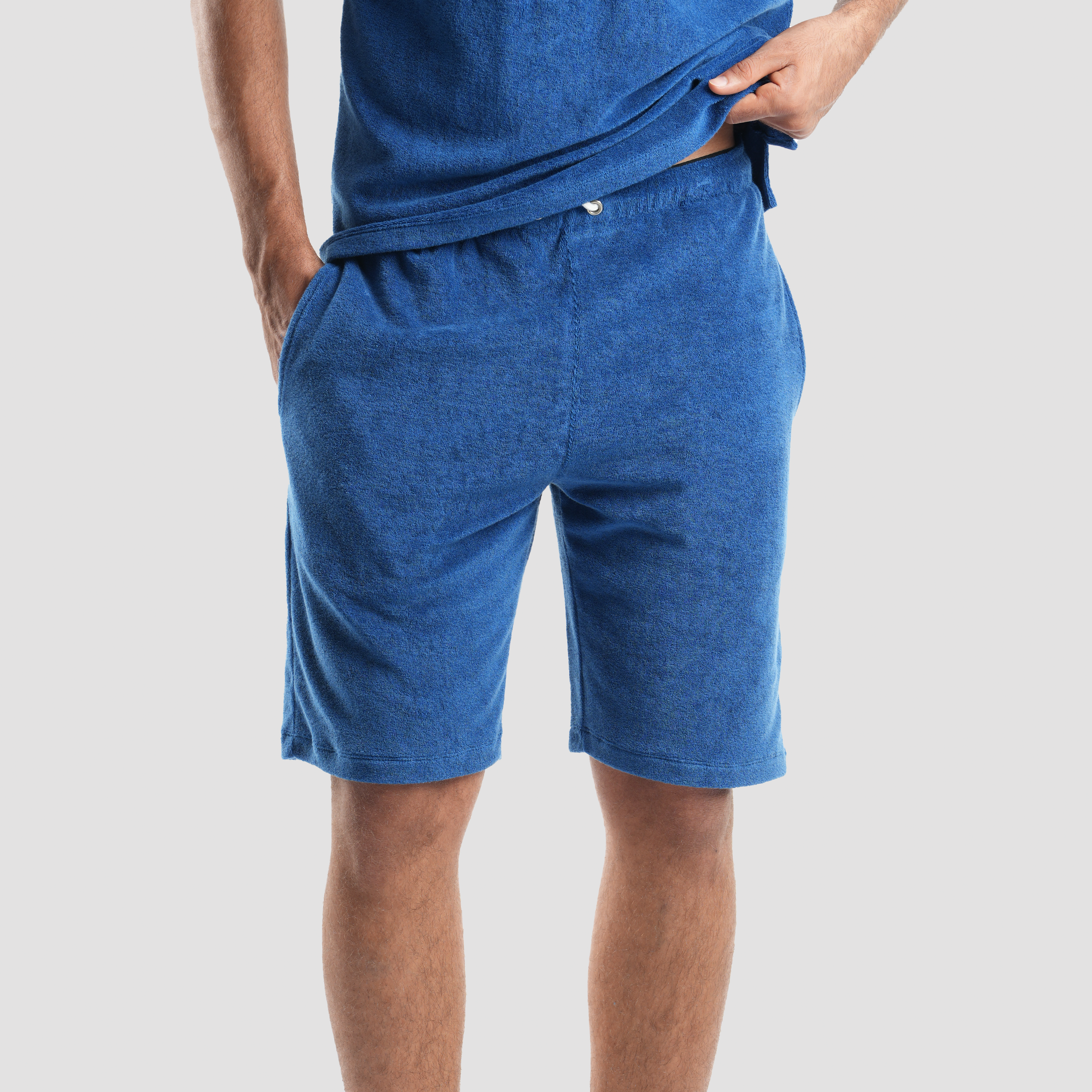 Men's Dark Blue Towel Short (MSRB-02) - Naga Homme Main image