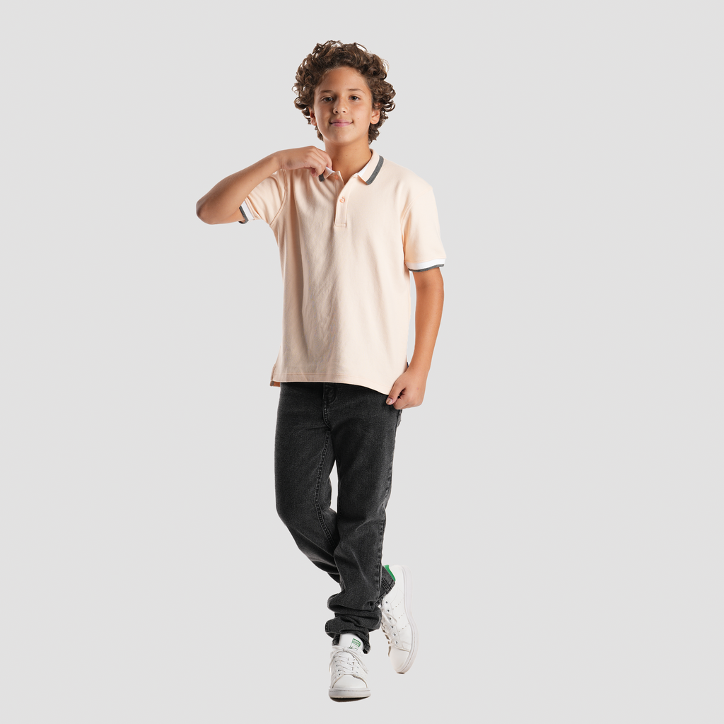 Boys' Peach Polo Shirt-BPO-96S - Naga Homme