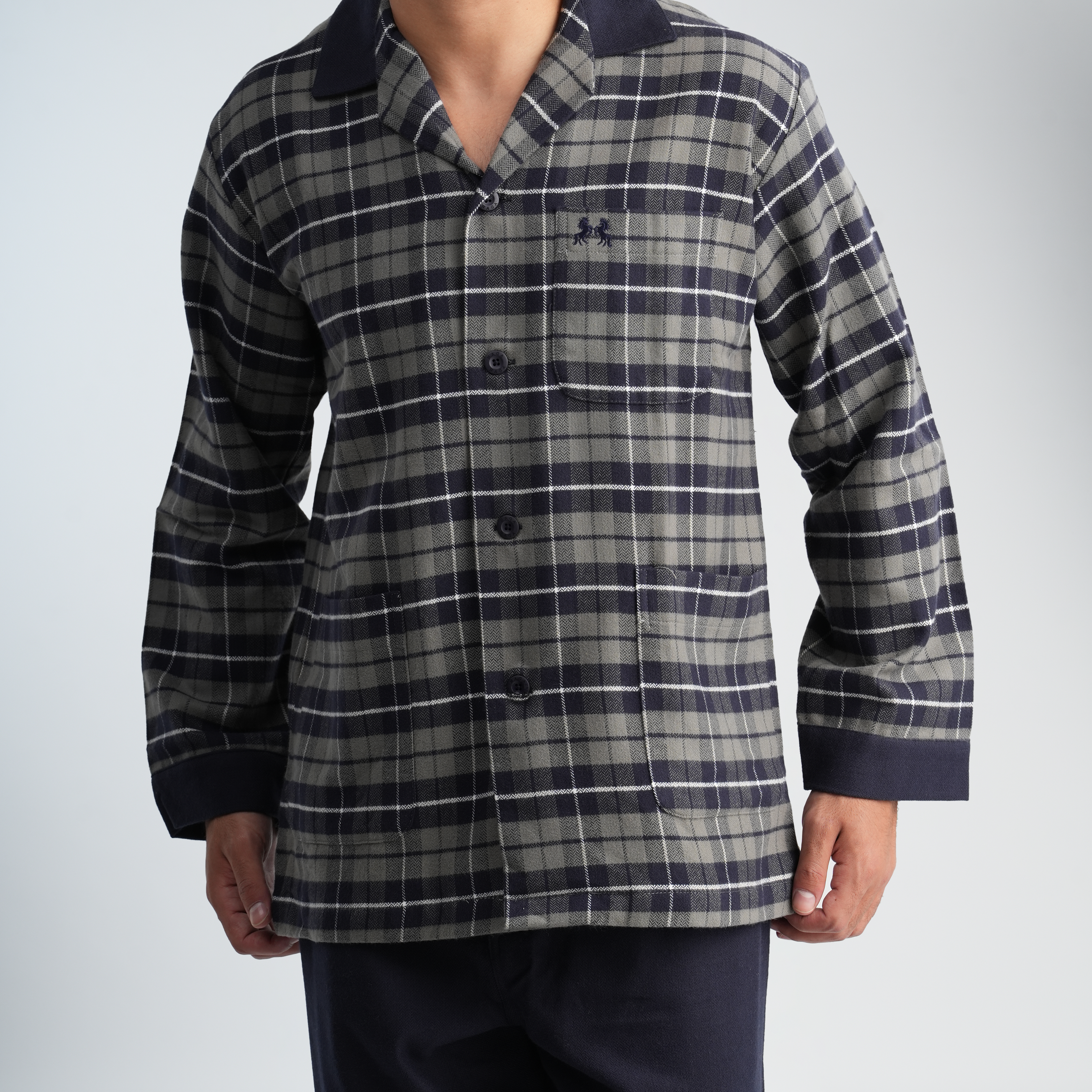 Navy*Grey Pajama Set-MPJLC127