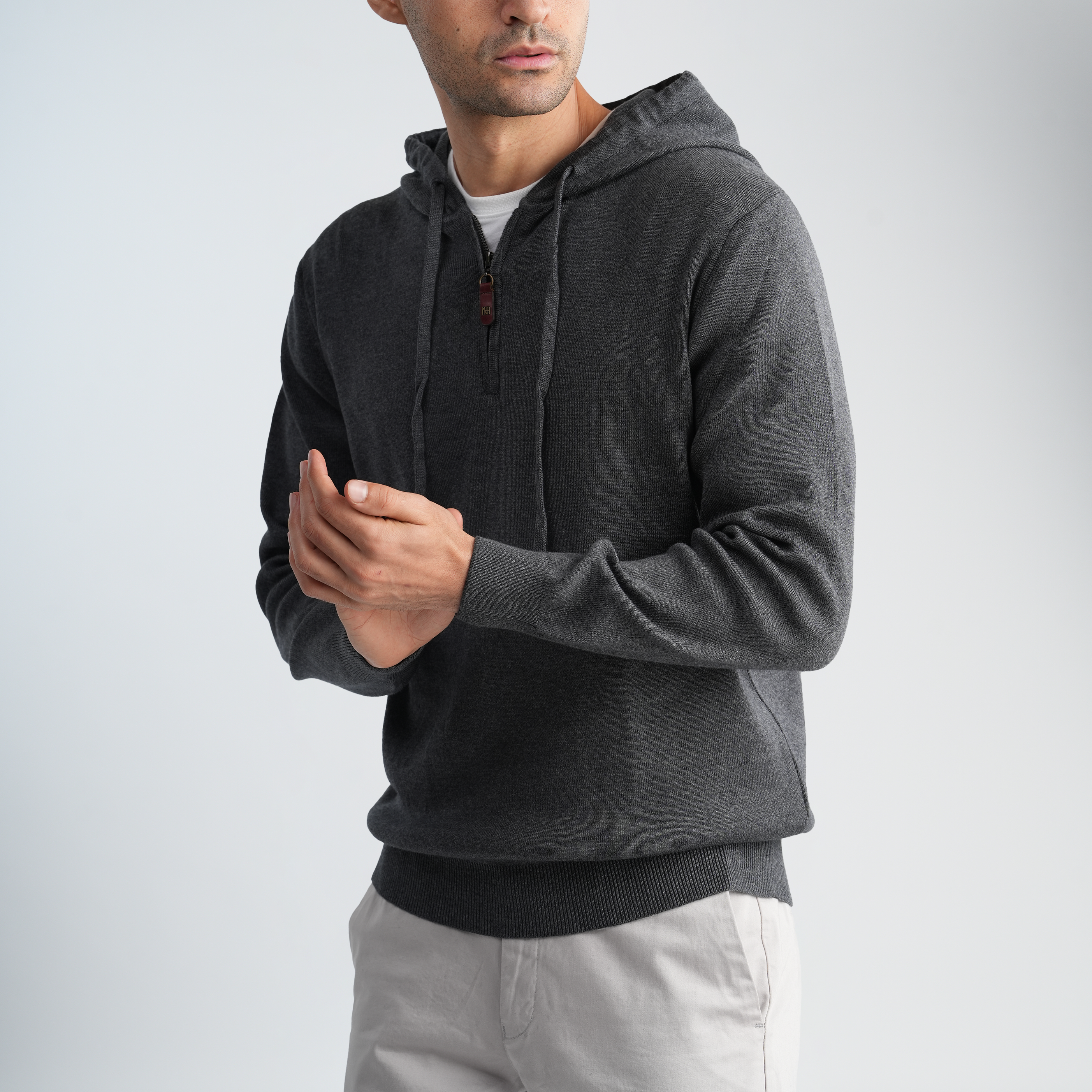 Men's Grey Hoodie-MPLFSH-28