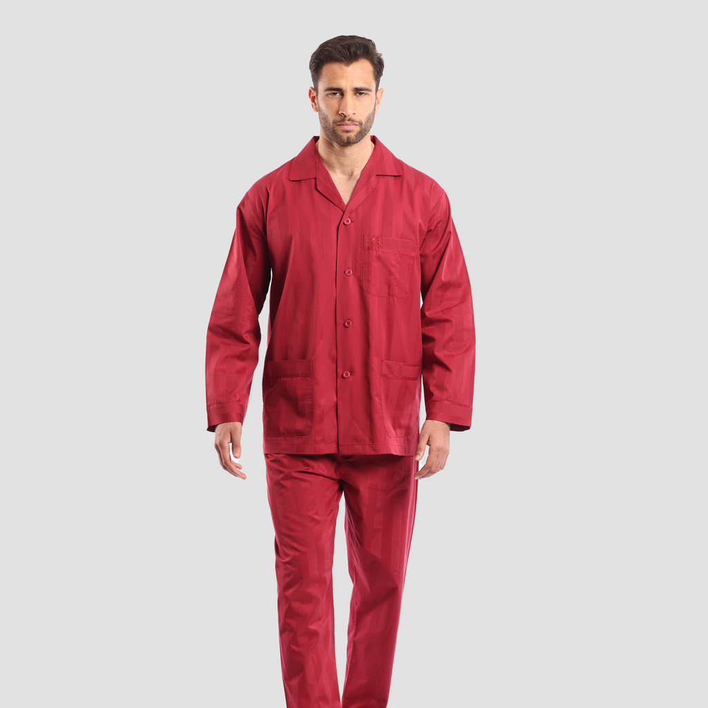 Dark Red Classic Pajamas - MPJLC137 - nagahomme