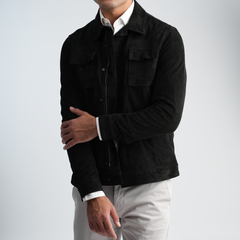 Men's Black Jacket-MLJ-46