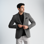 Grey Texture Blazer-MJKC419