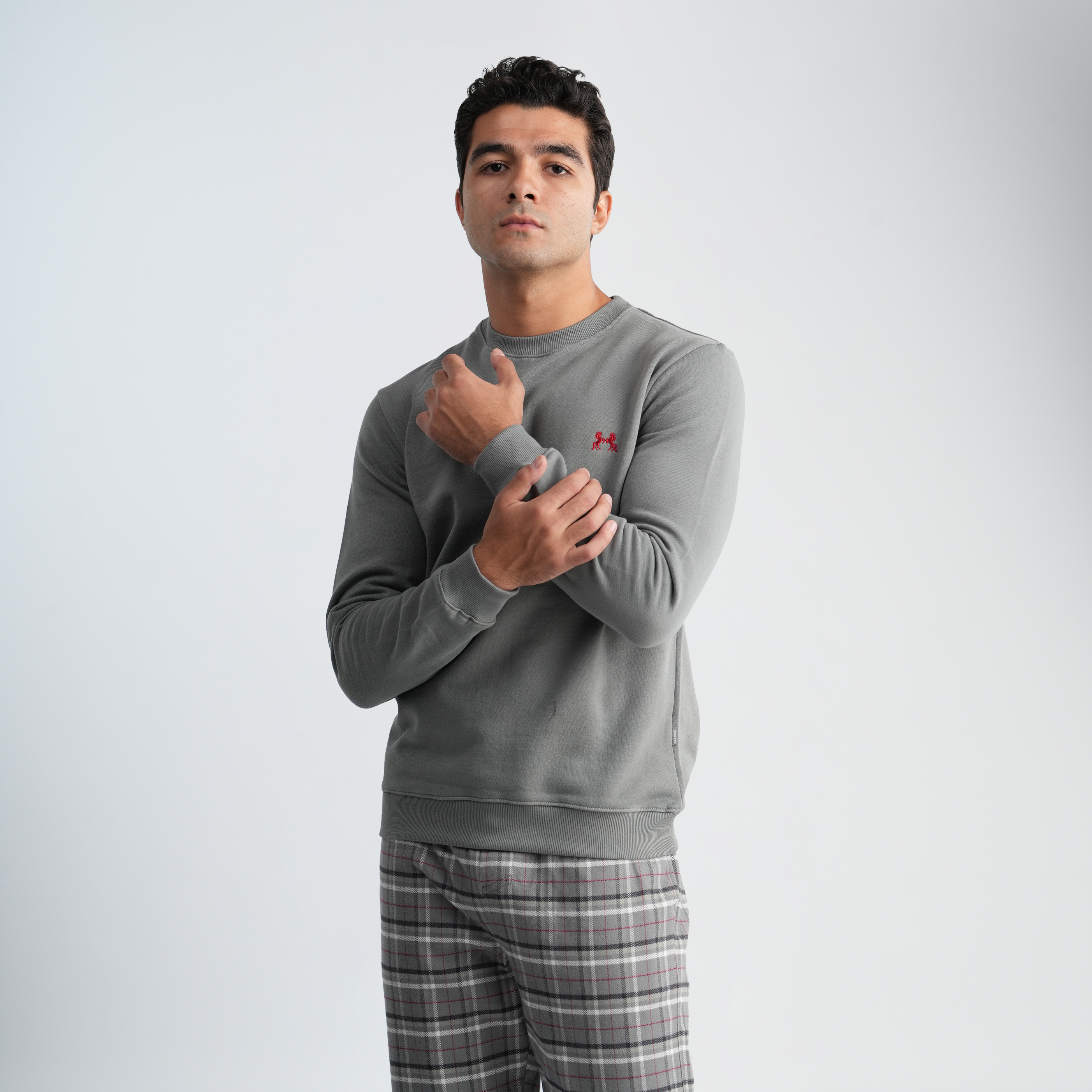 Men's Grey Pajama Set-MPJL147