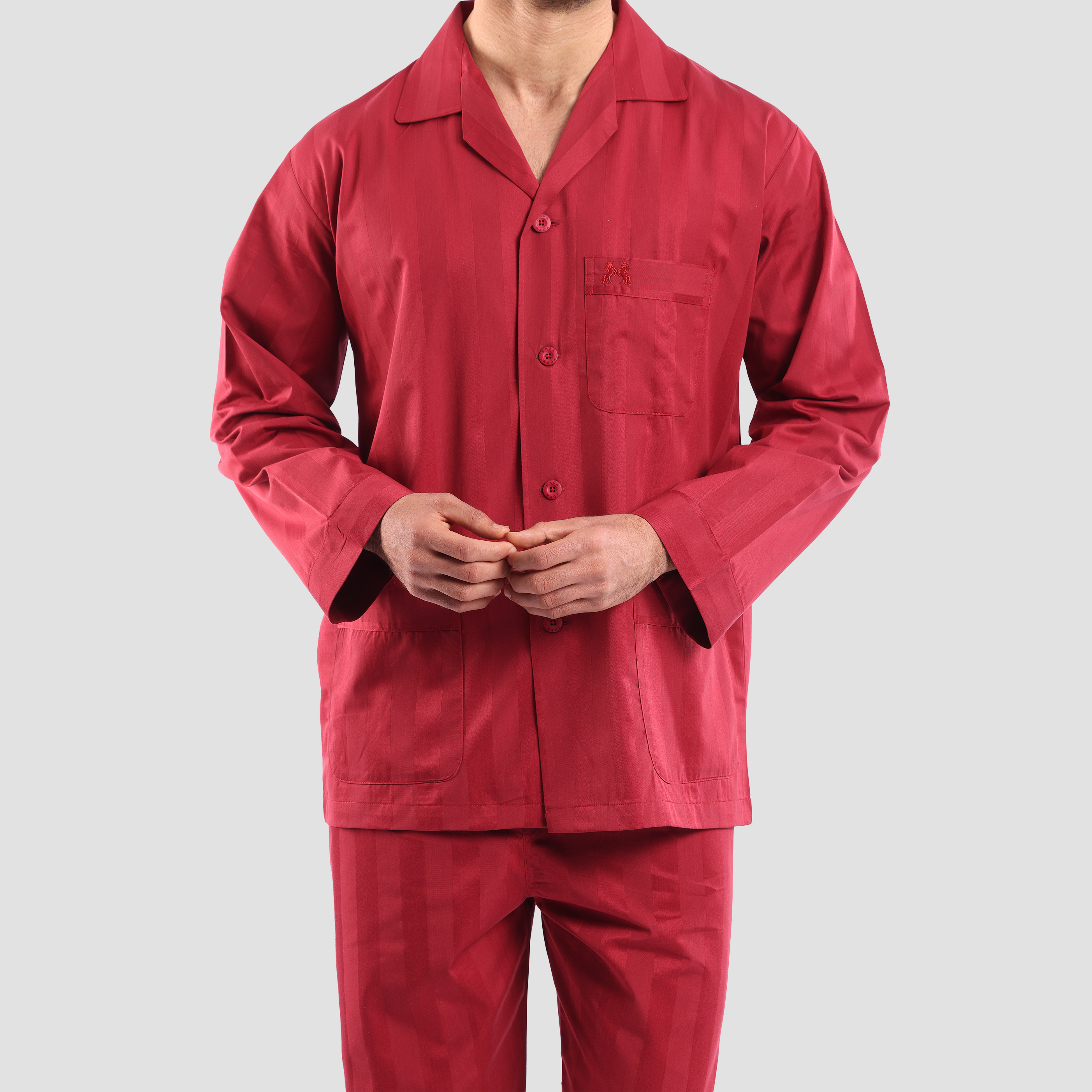 Dark Red Classic Pajamas - MPJLC137 - nagahomme