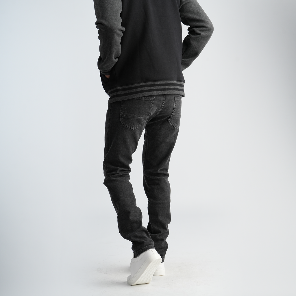 Men's Black Denim Jeans-MPT197