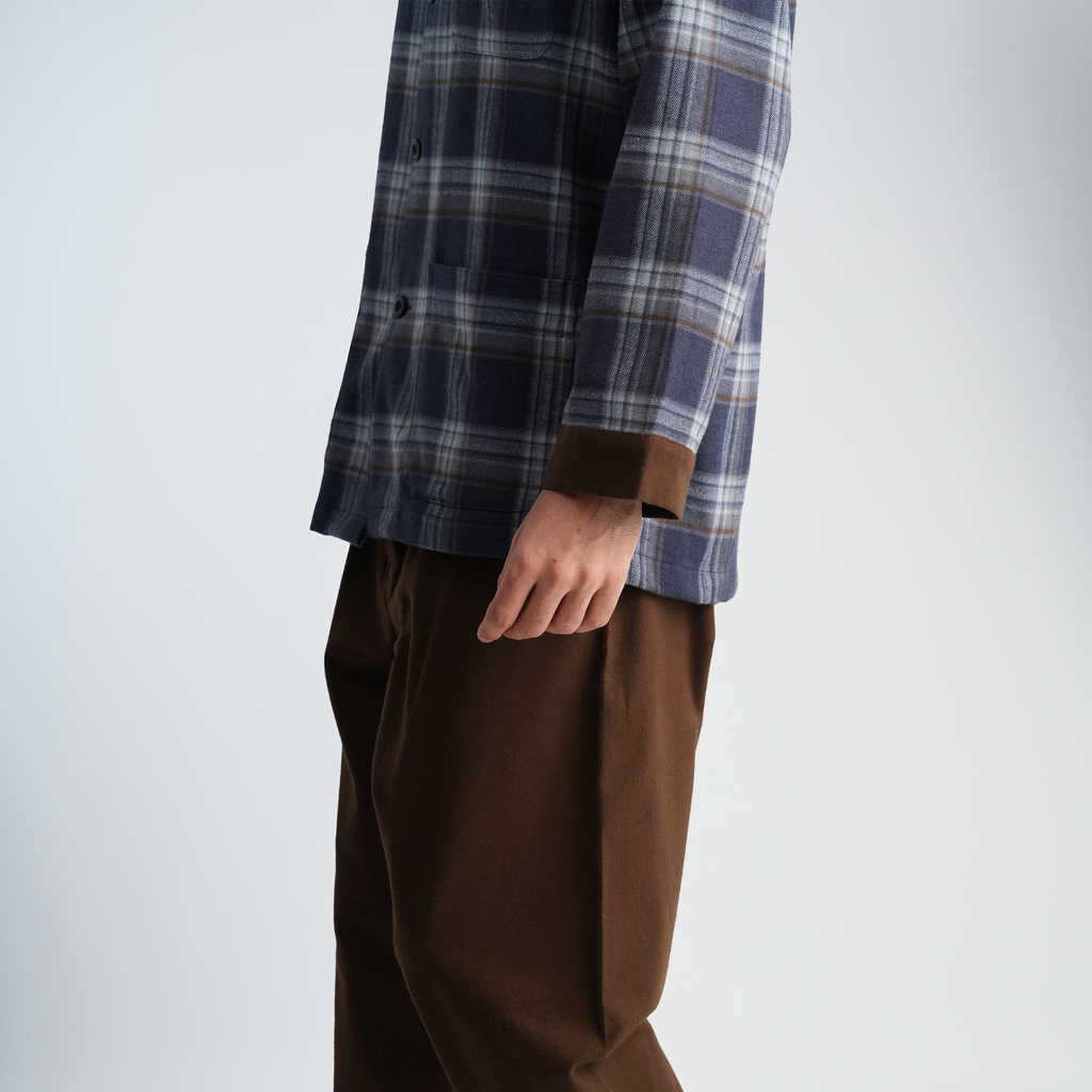 Navy*Brown Classic Pajama Set-MPJLC144