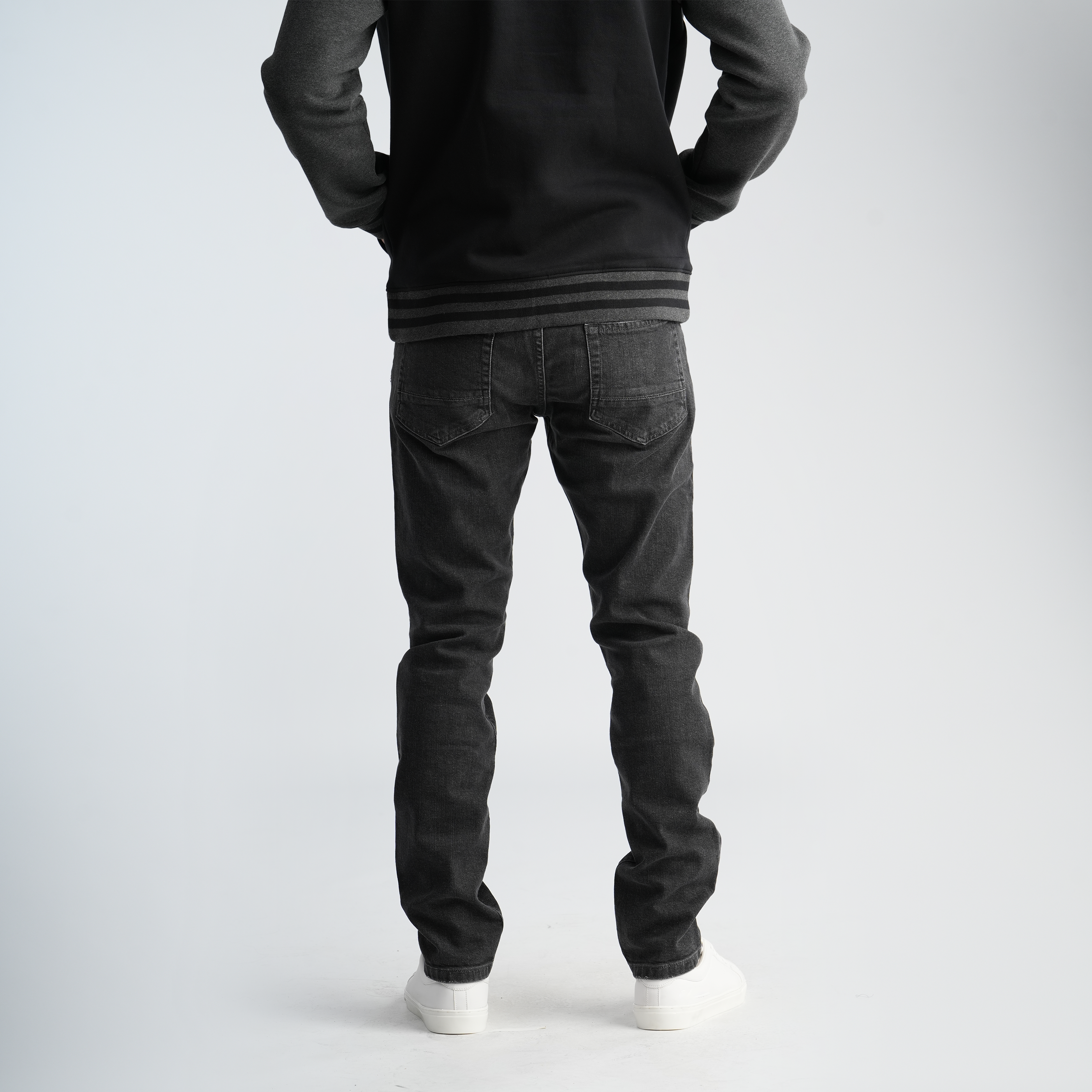 Men's Black Denim Jeans-MPT197
