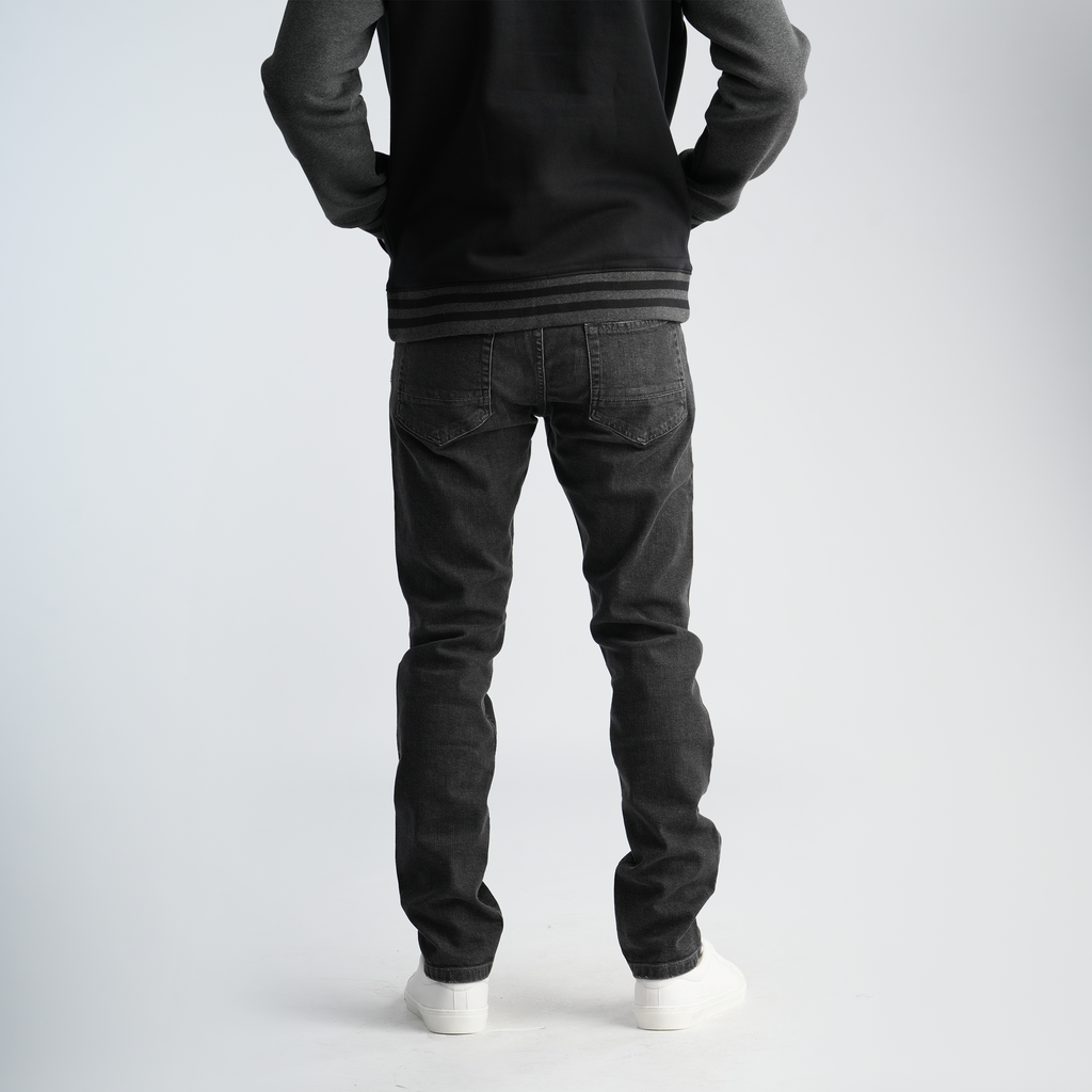 Men's Black Denim Jeans-MPT197
