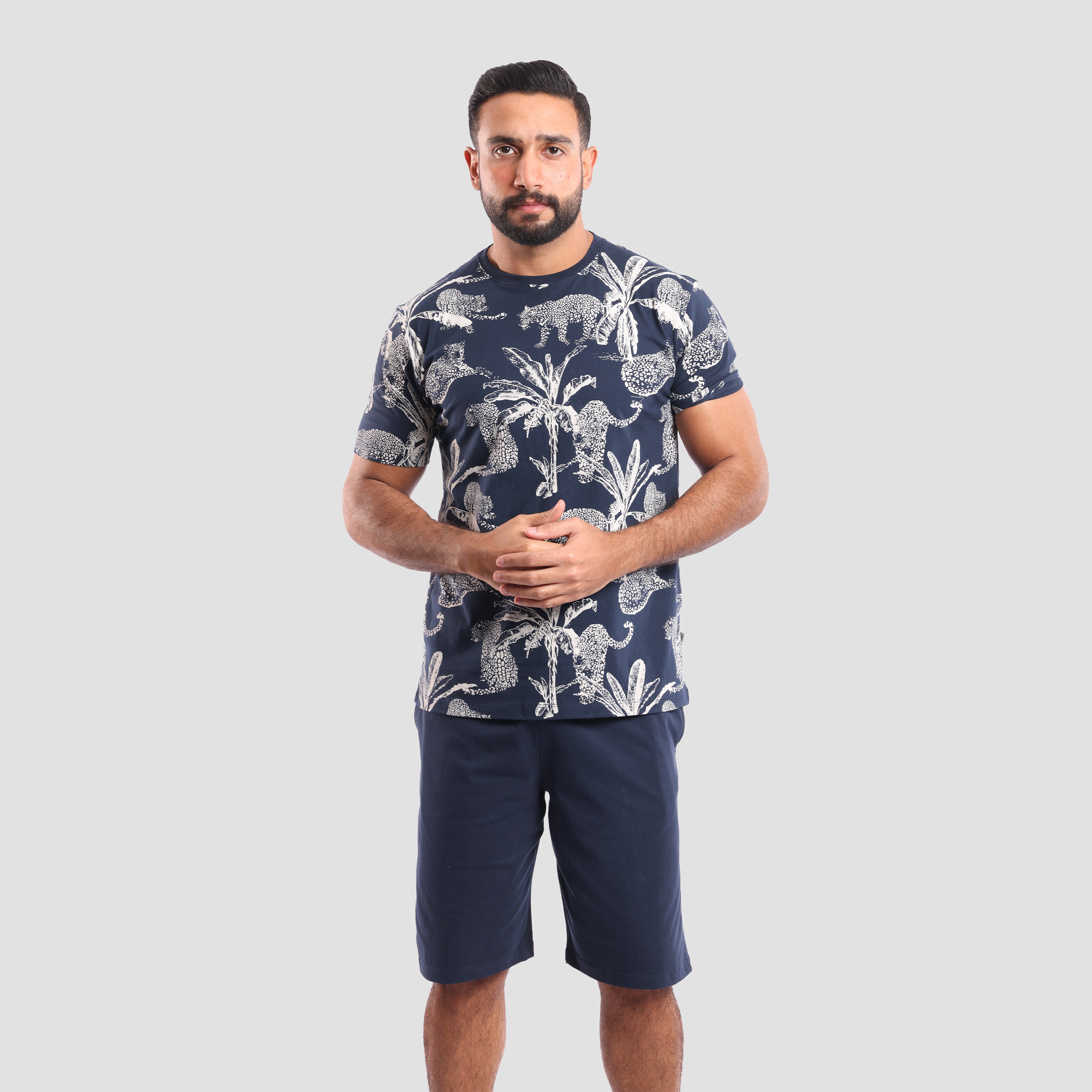 Men's Navy Blue Pajama Set (MPJS-76S) - Naga Homme Main image