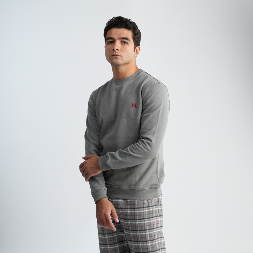 Men's Grey Pajama Set-MPJL147