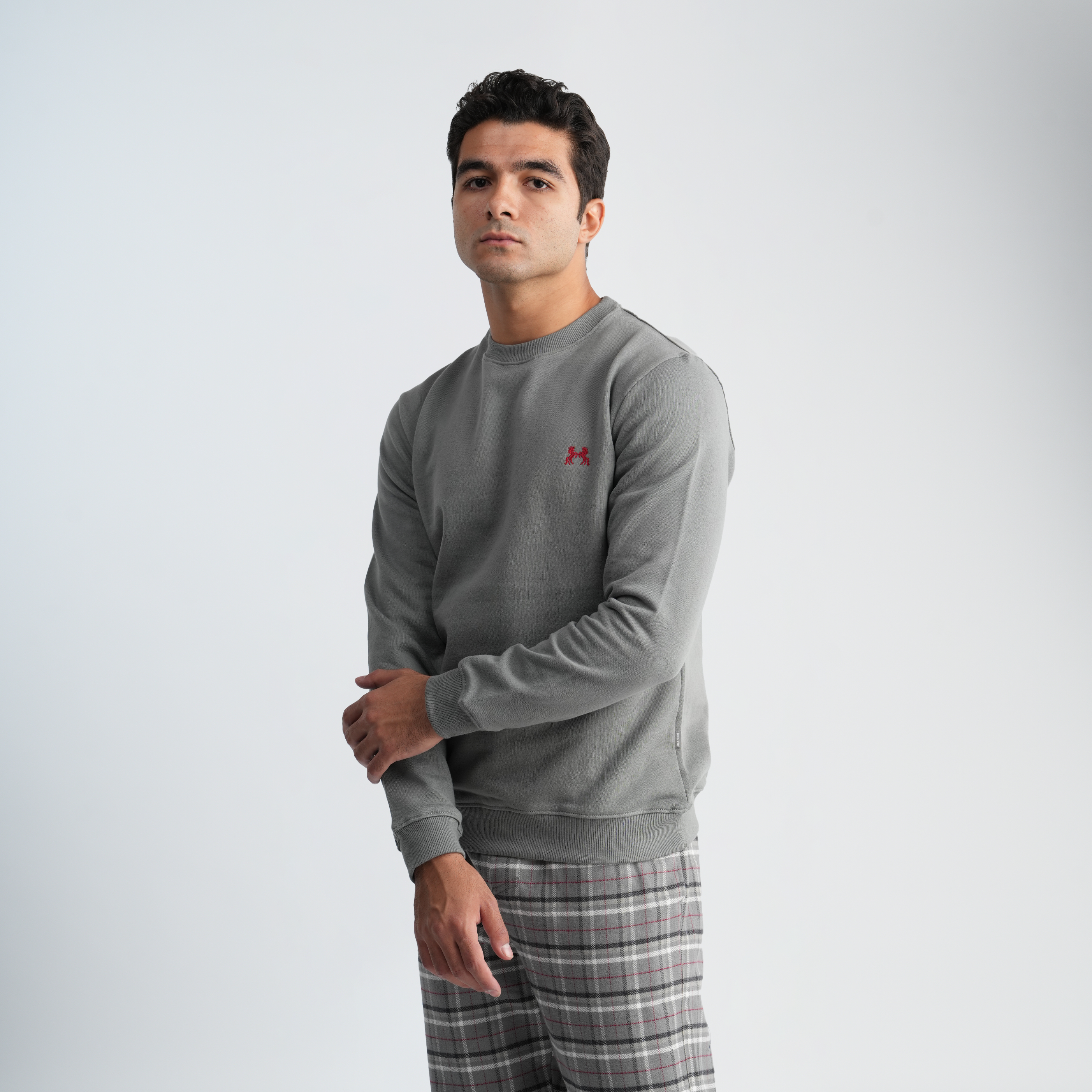 Men's Grey Pajama Set-MPJL147