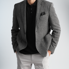 Grey Texture Blazer-MJKC419