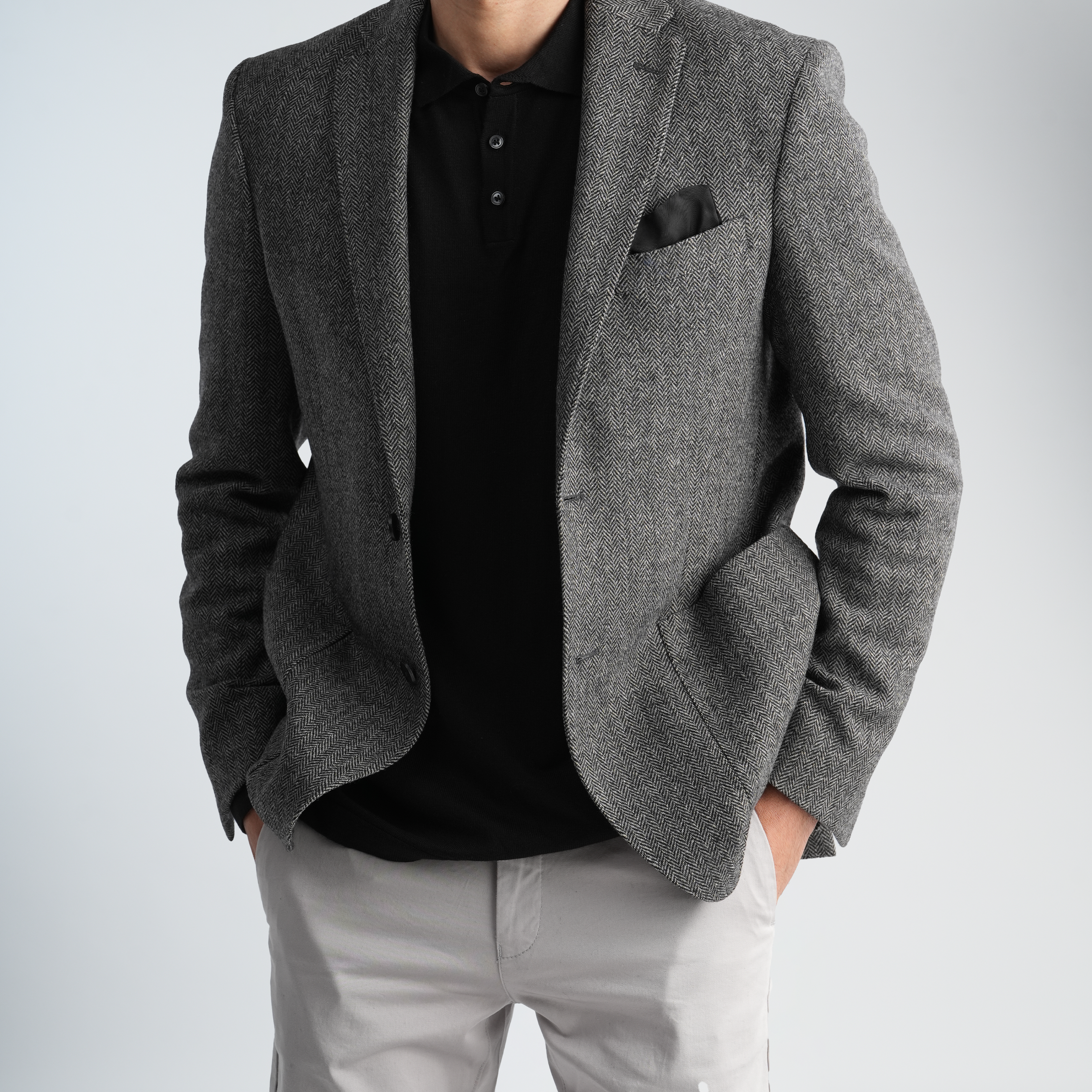 Grey Texture Blazer-MJKC419