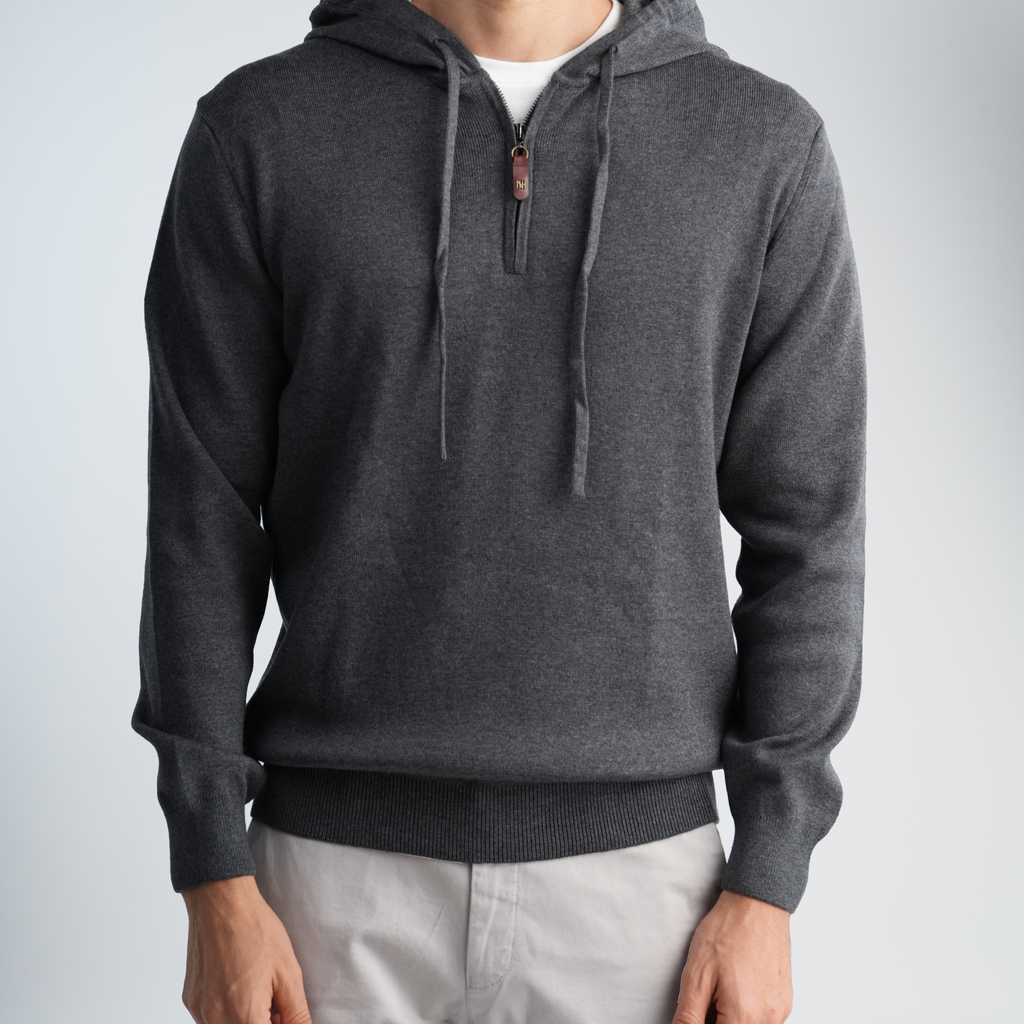 Men's Grey Hoodie-MPLFSH-28