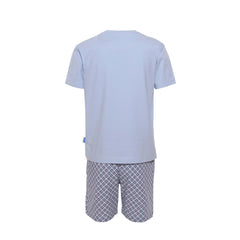 Boys Round neck short sleeve solid top w/ Circel design print short Pyjamas(bpj-48) - nagahomme