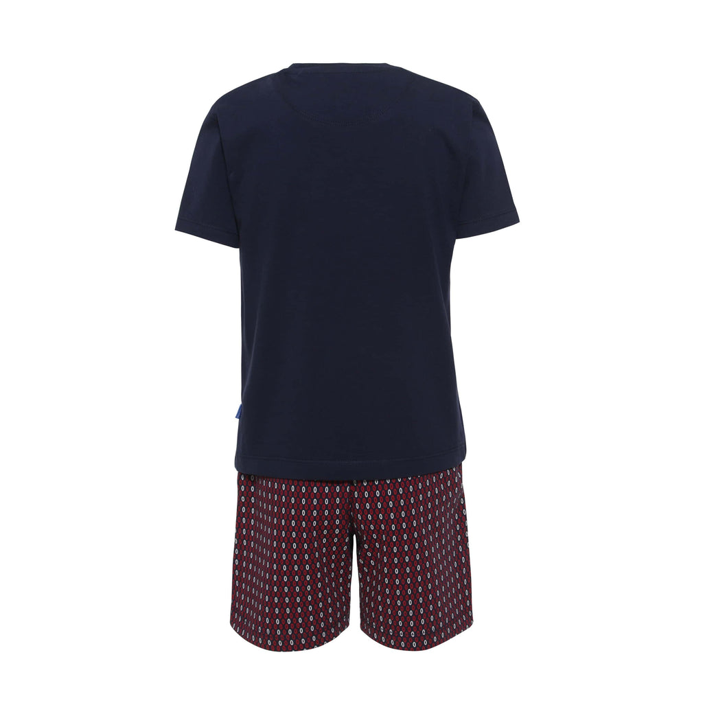 Boys Round neck short sleeve Solid top w/Oval Design print short pyjamas(bpj-50s) - nagahomme