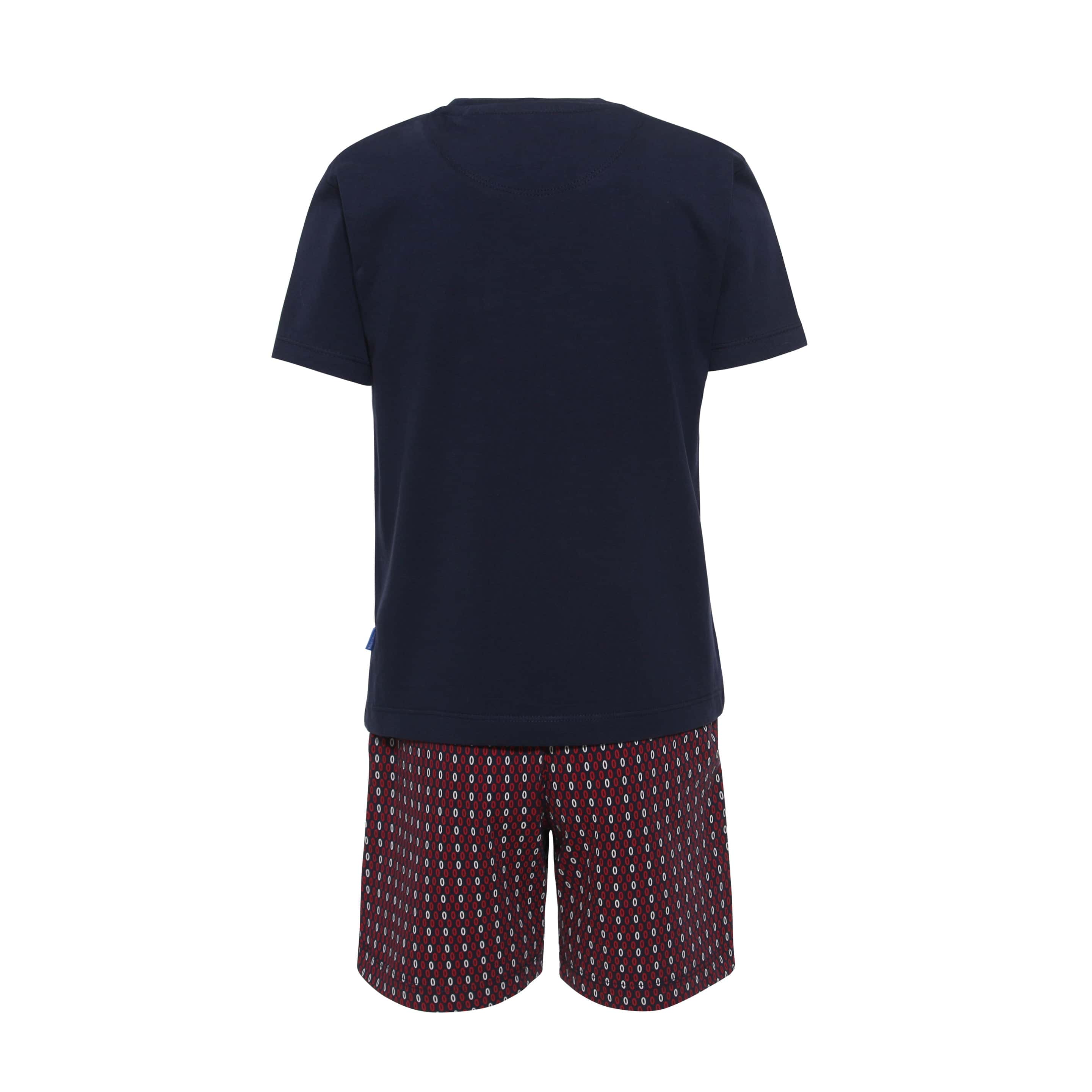 Boys Round neck short sleeve Solid top w/Oval Design print short pyjamas(bpj-50s) - nagahomme
