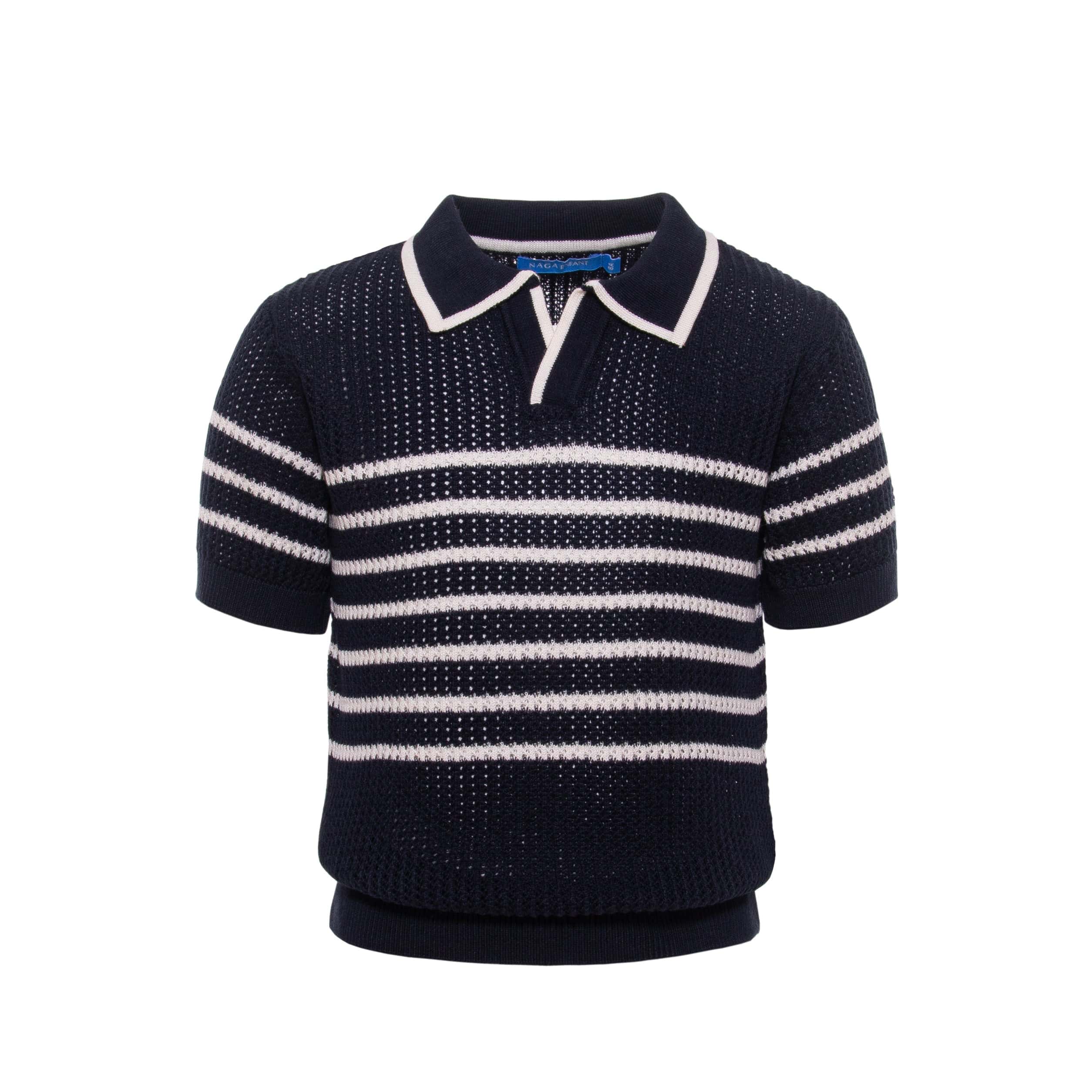Boys Open Collar Striped Polo(90) - nagahomme Main image