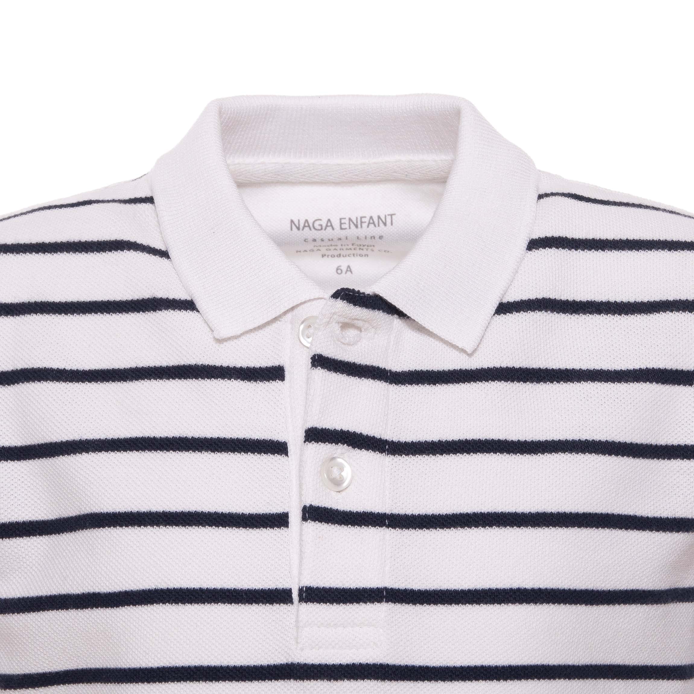 Boys Open Collar Striped Polo(99) Secondary image