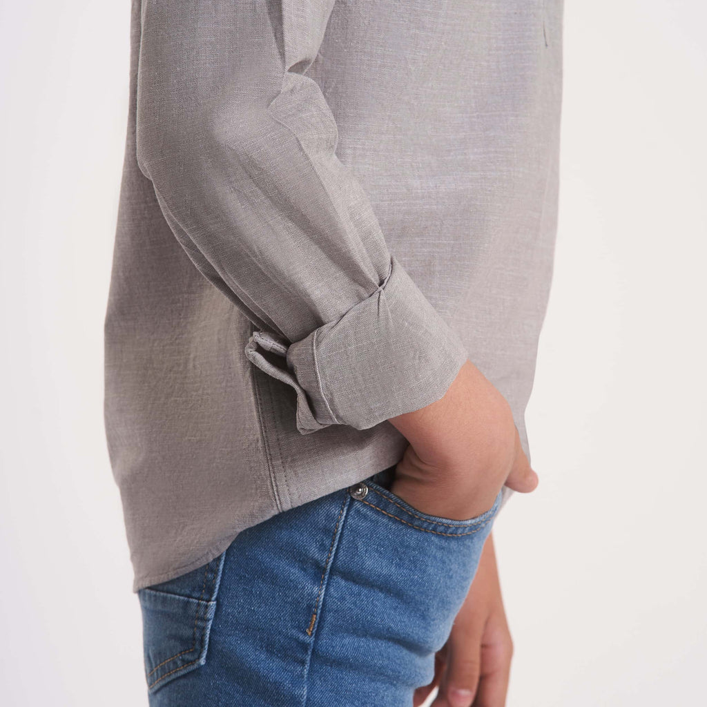 Boys Long sleeves Shirt Beige(111) - nagahomme