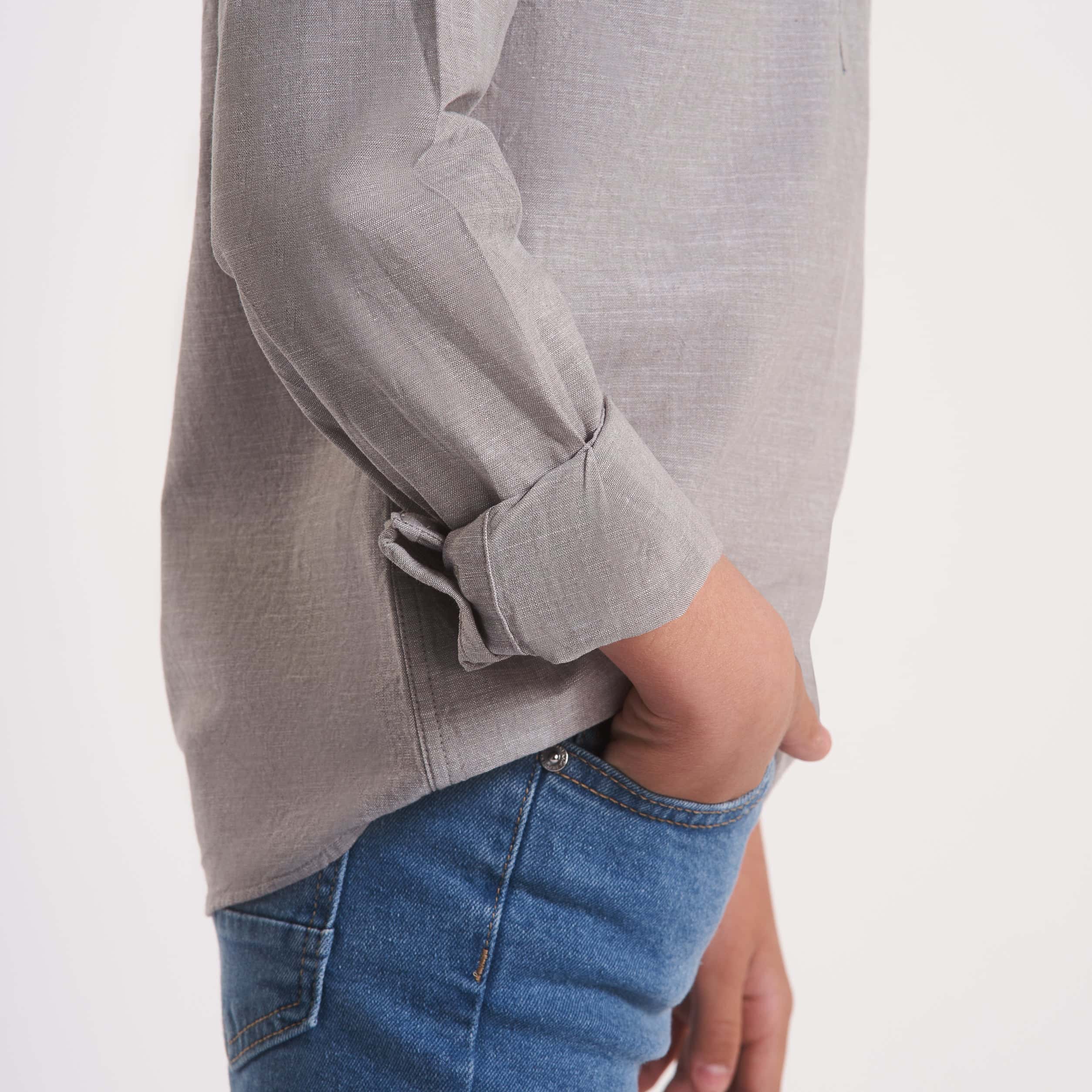 Boys Long sleeves Shirt Beige(111) - nagahomme