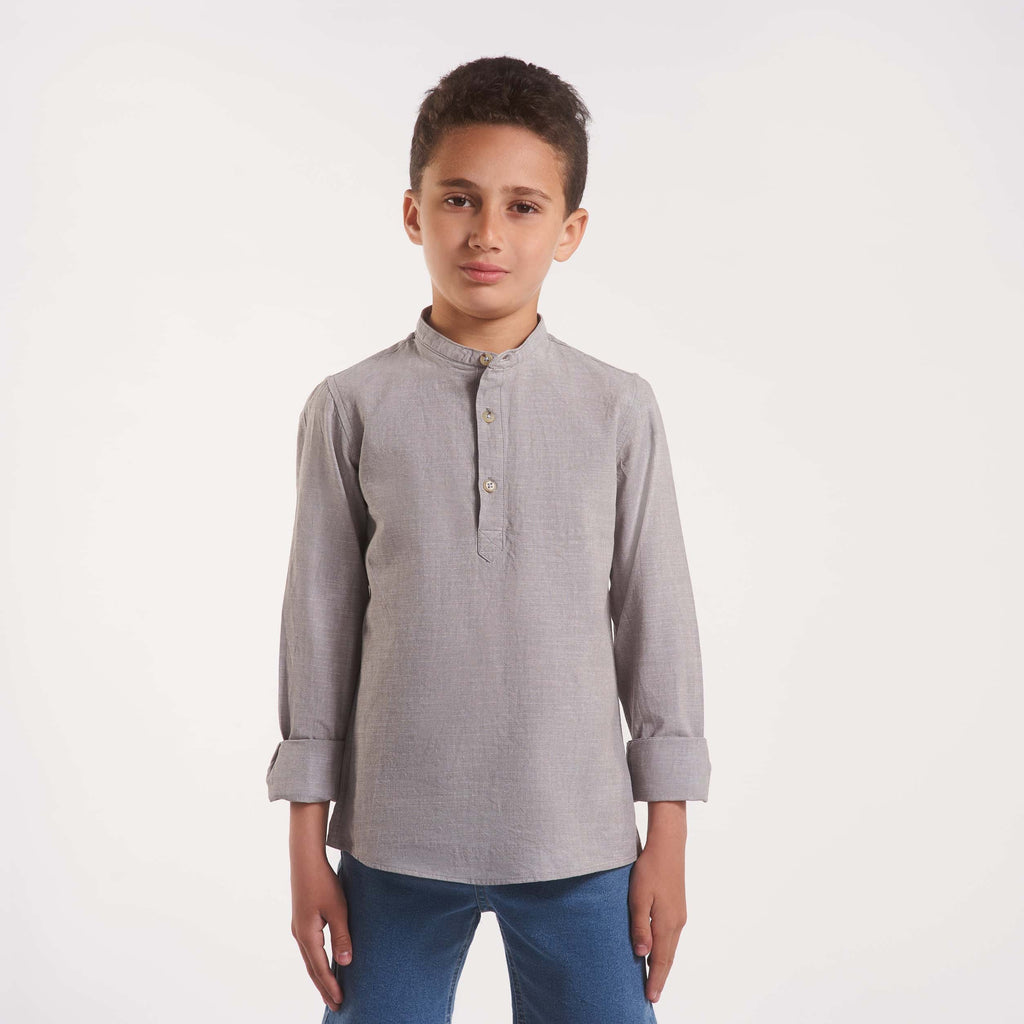 Boys Long sleeves Shirt Beige(111) - nagahomme