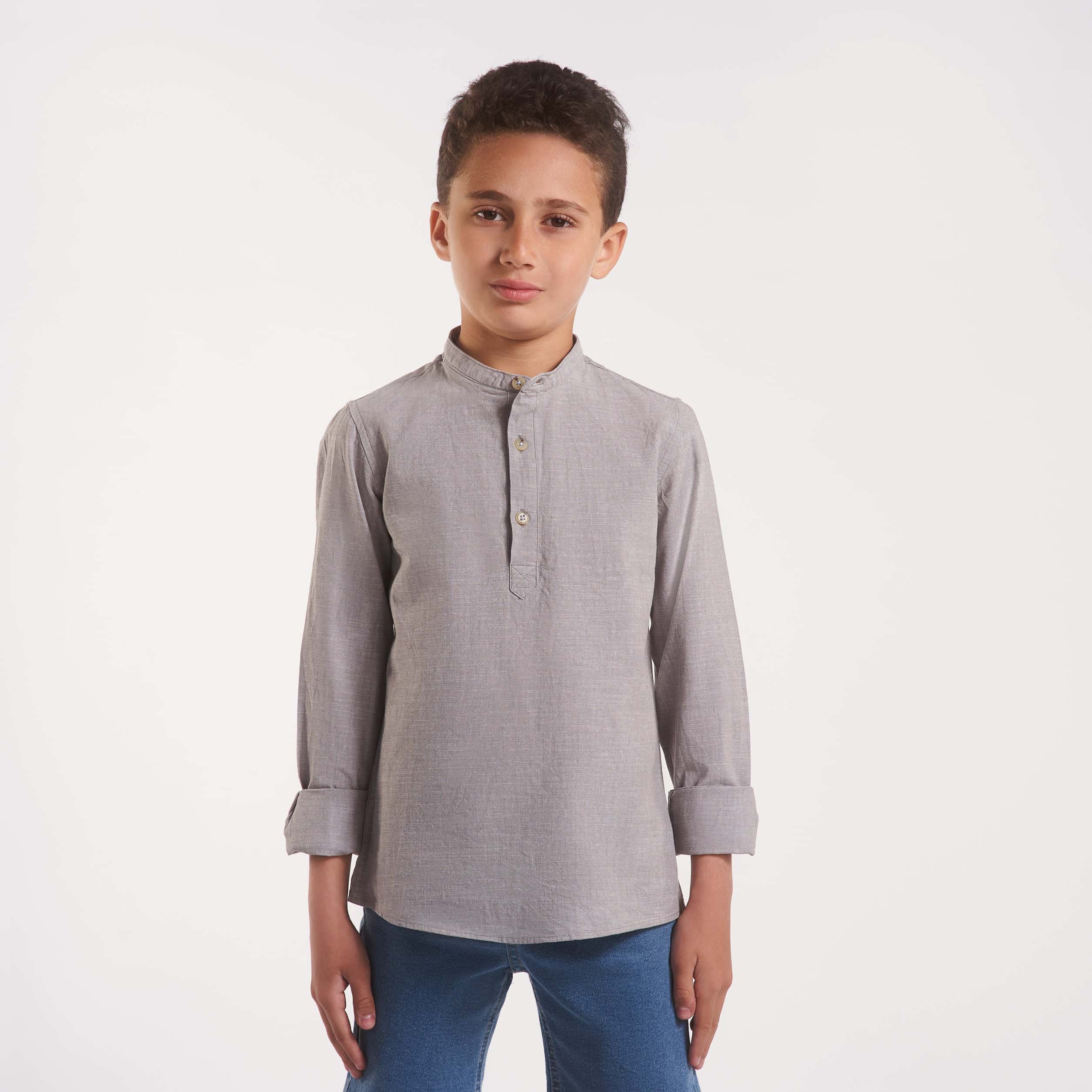 Boys Long sleeves Shirt Beige(111) - nagahomme