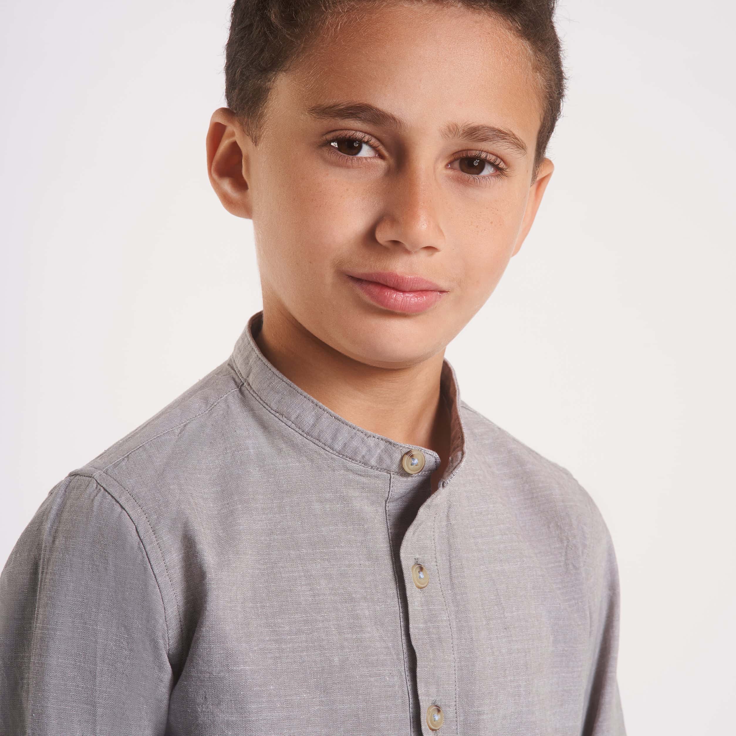 Boys Long sleeves Shirt Beige(111) - nagahomme