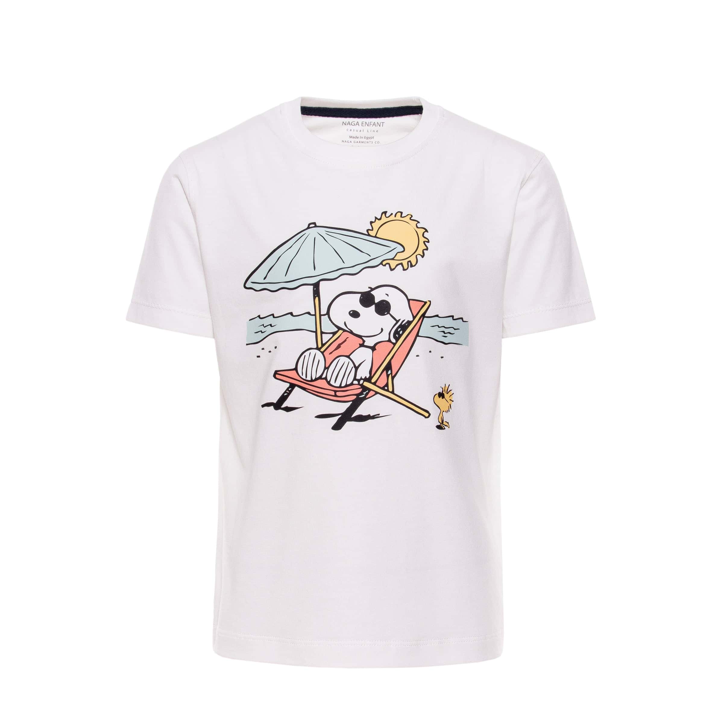 Boys T-shirt w/Snoopy by a surfing board chest Print-bts-45 - nagahomme Main image