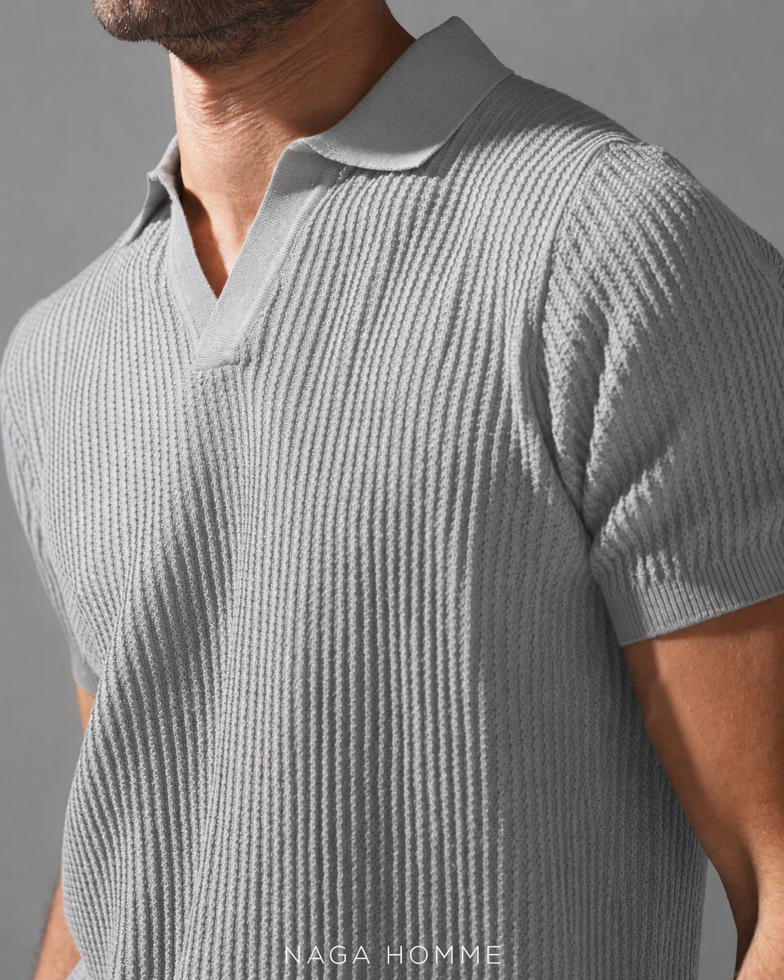 Men’s Short Sleeve Gray Polo (MPO146) Main image