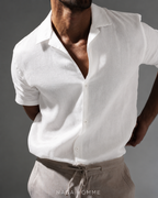 Short-Sleeve Linen Shirt(0194)
