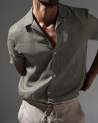 Short-Sleeve Linen Shirt(0194)