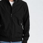 Men's Navy Stand Collar Jacket-MJKF-37