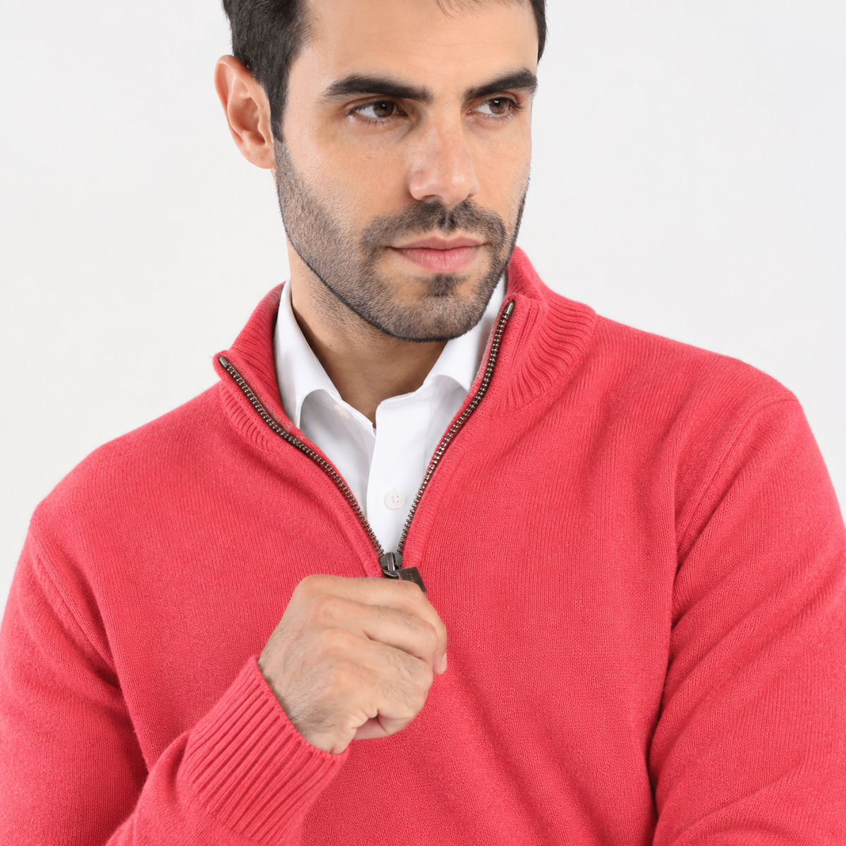 Men's Mock Neck Knit Pullover-MPLFSH-26