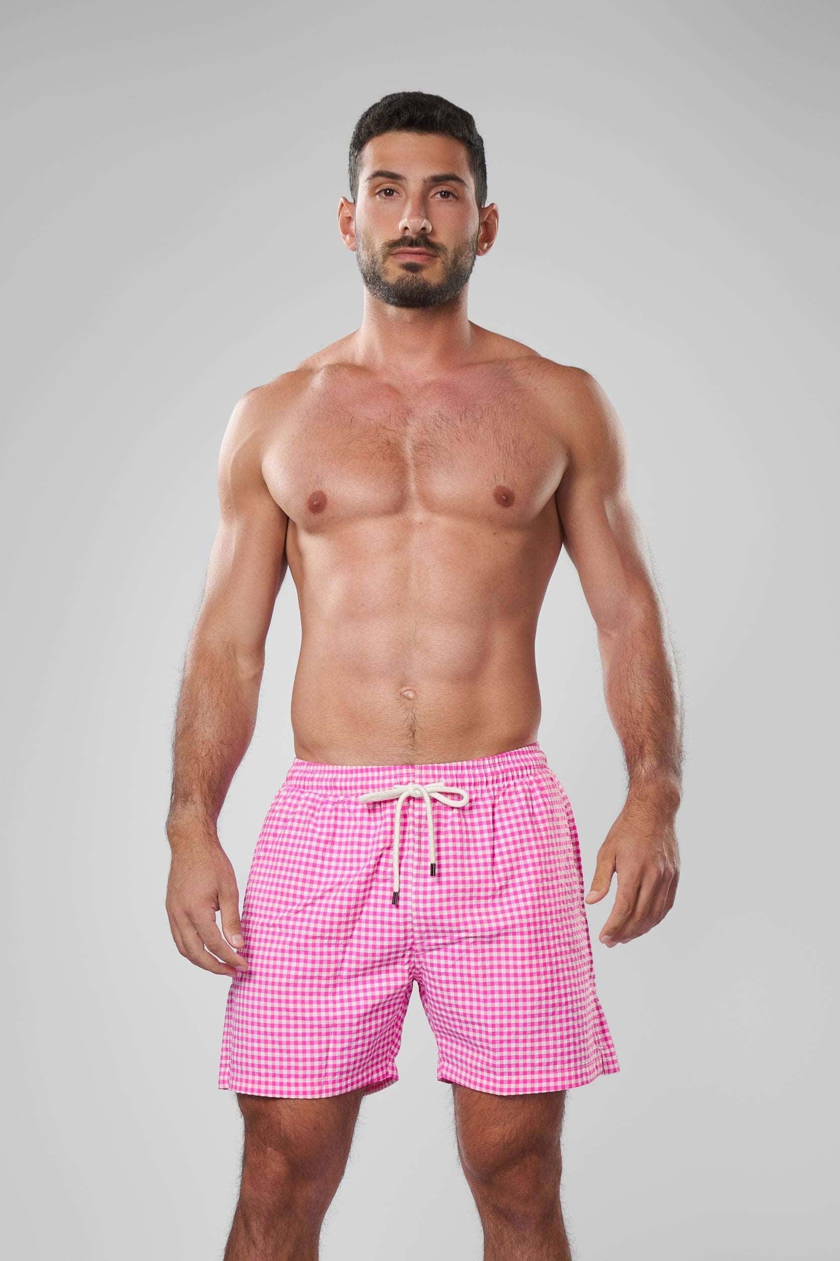 Checks Swimwear Shorts Fuschia Main image