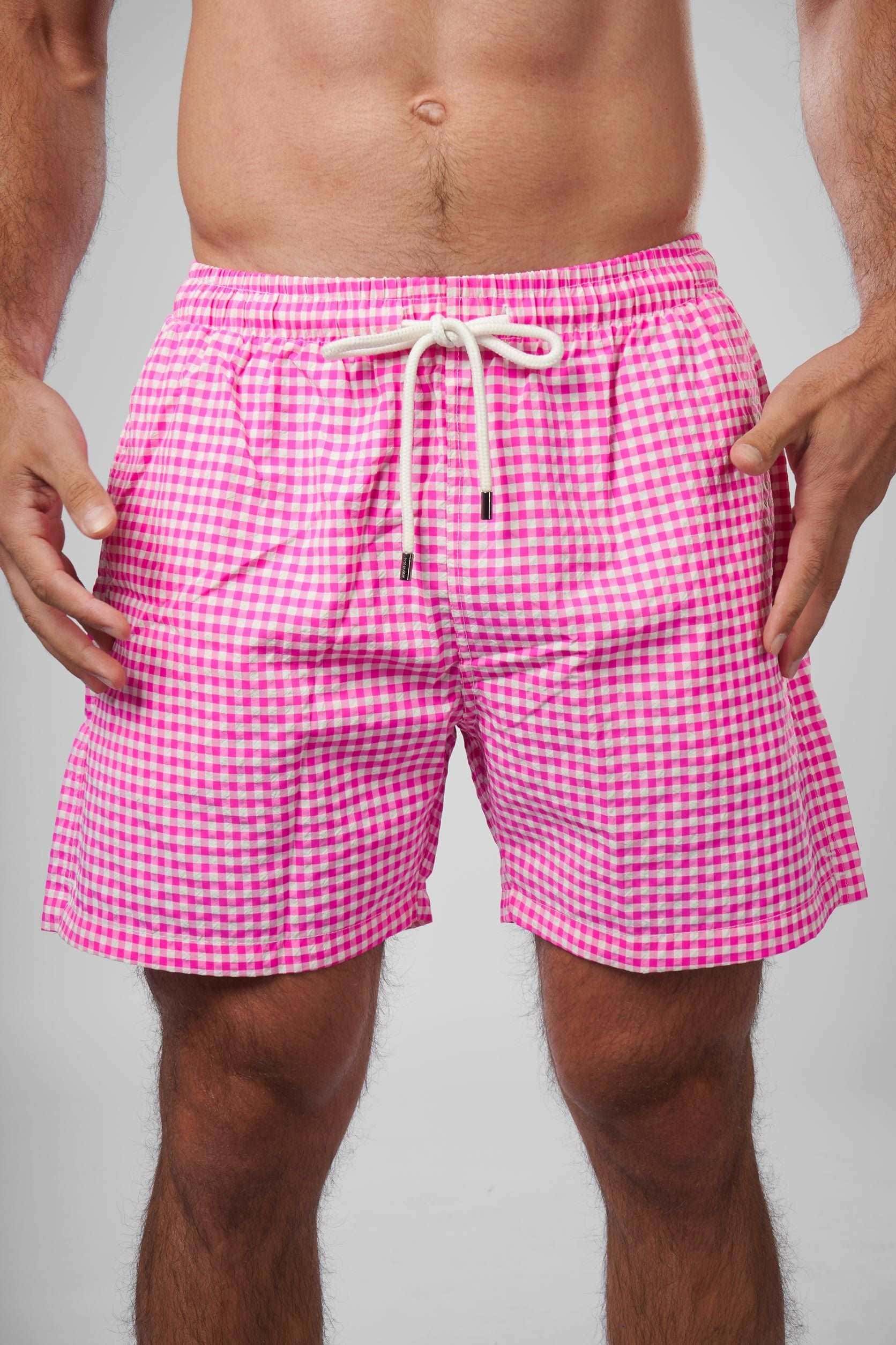 Checks Swimwear Shorts Fuschia(01) Secondary image