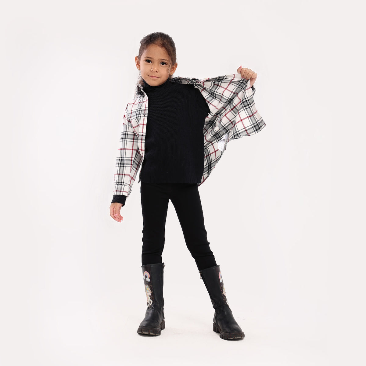 Girls High Neck Pullover - 
GPL-07w