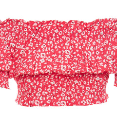 Girls Smoked Elastic Off Shoulder & Down Top - GBL-57S