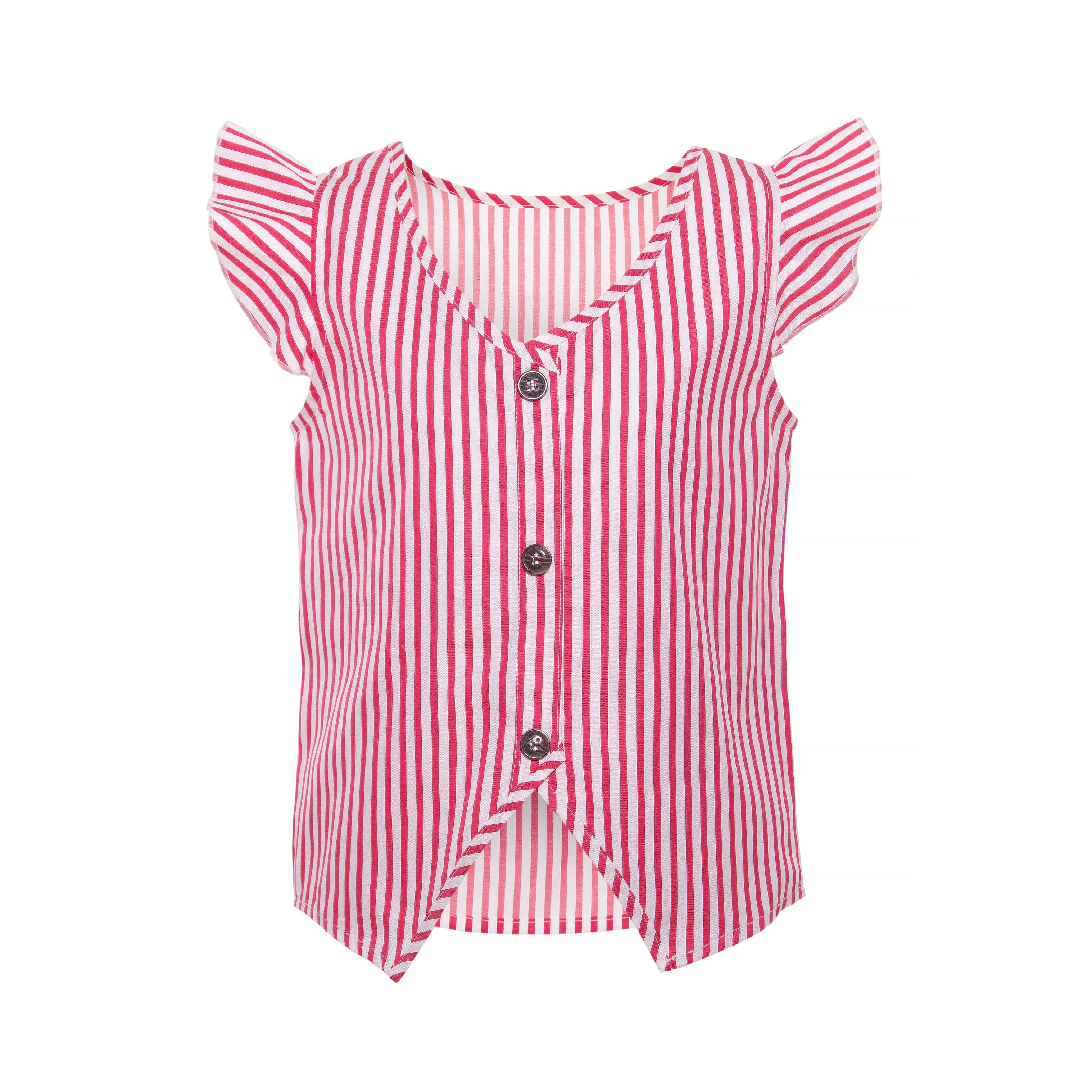 Girls sleevless blouse w/ back buttons(58) - nagahomme Main image
