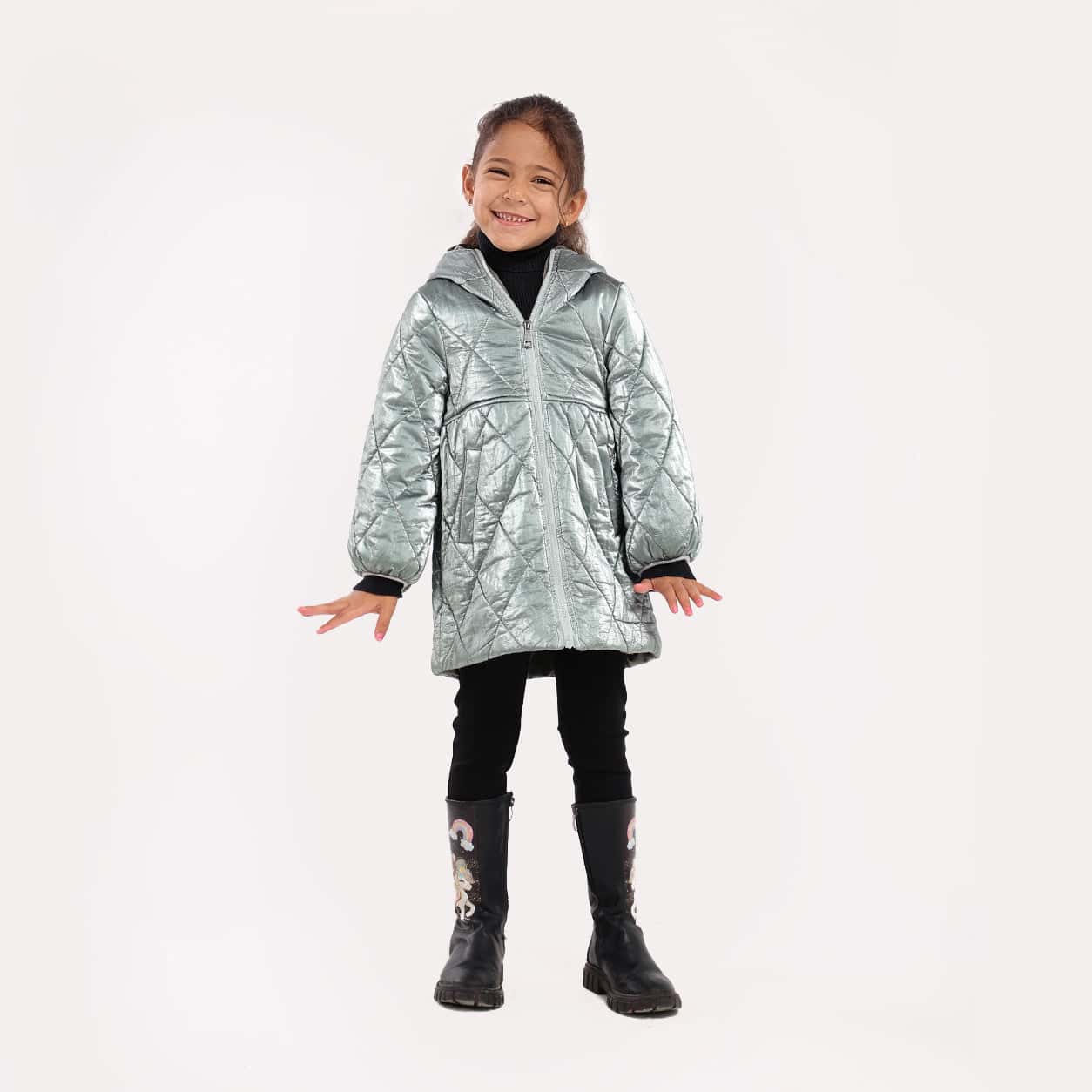 Girls Hooded Parka - GPK-09w Secondary image
