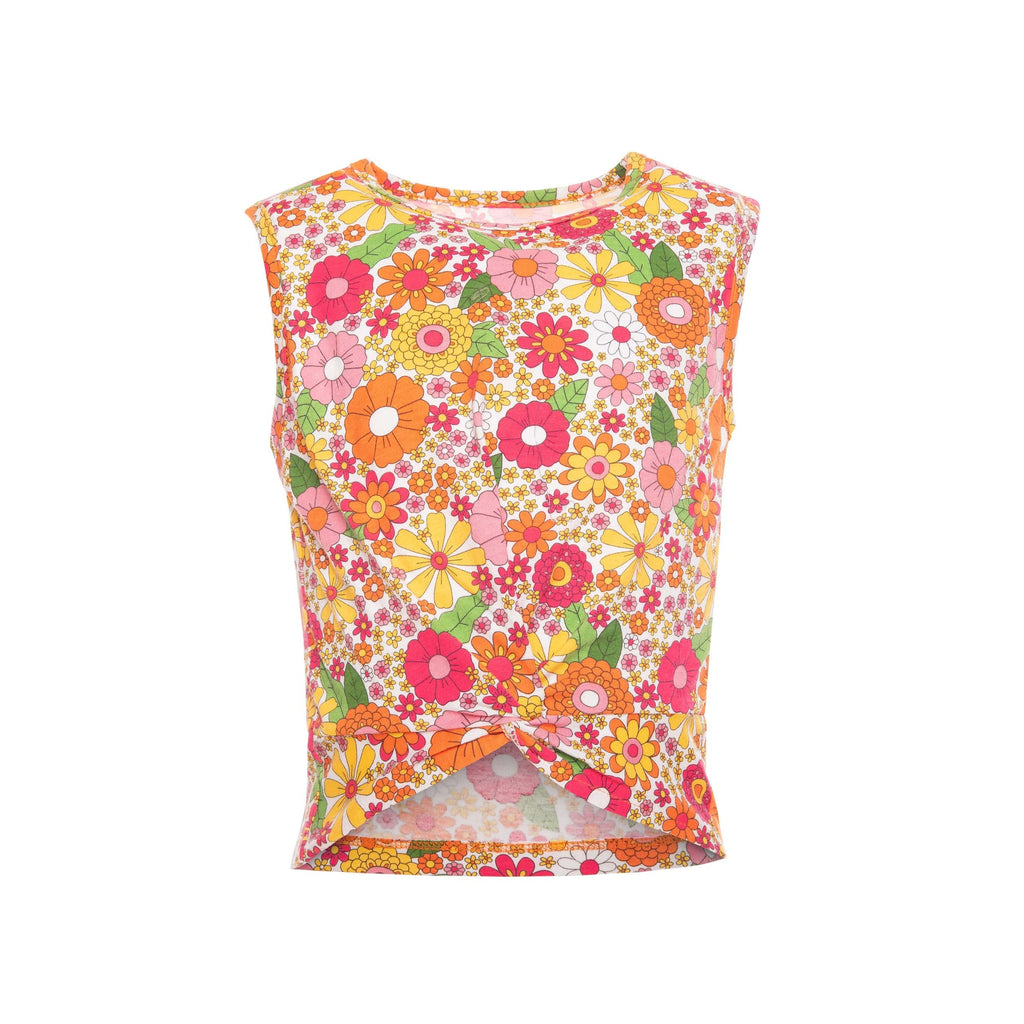 Girls Printed Twist Hem Tank Top - GTS-41S - nagahomme