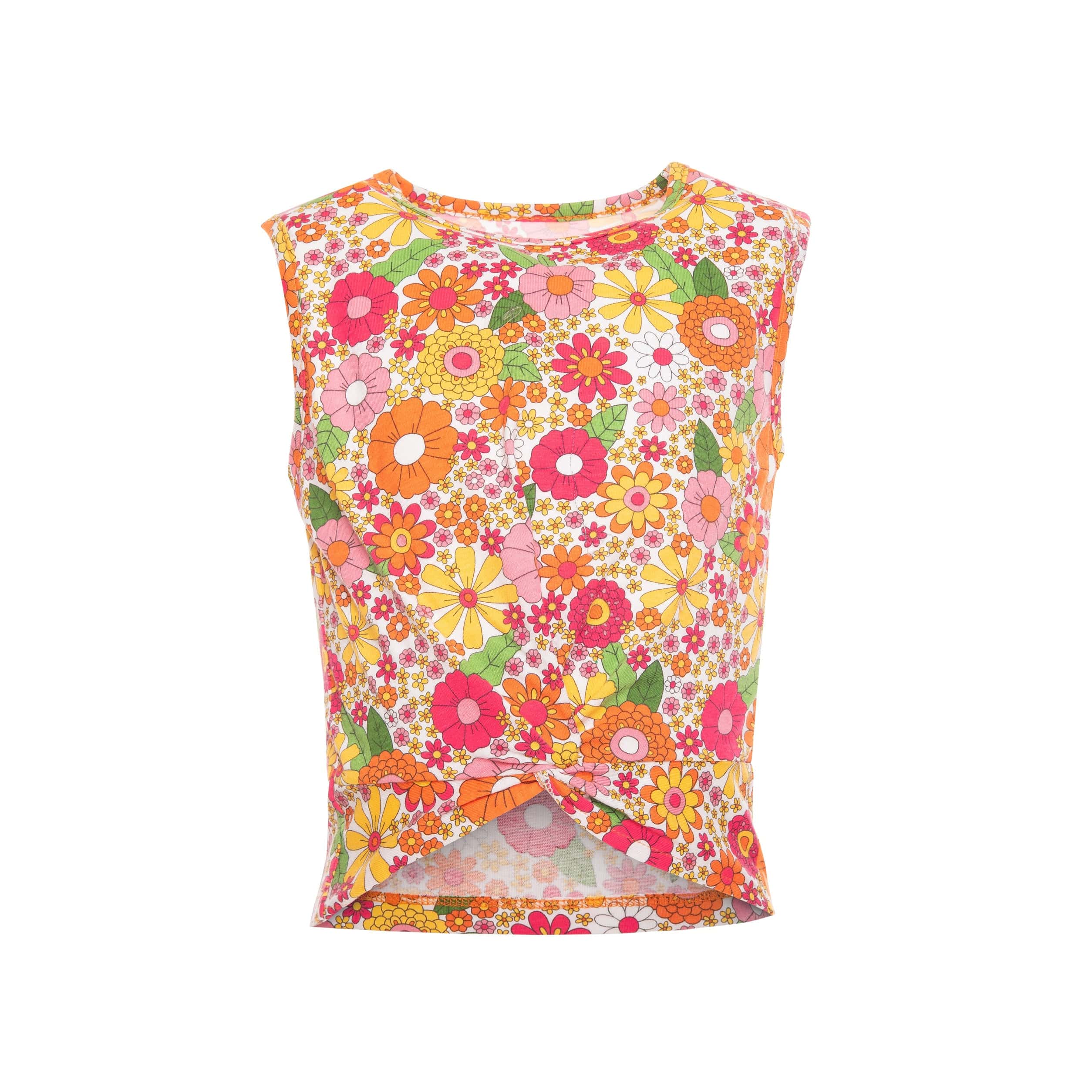 Girls Printed Twist Hem Tank Top - GTS-41S - nagahomme